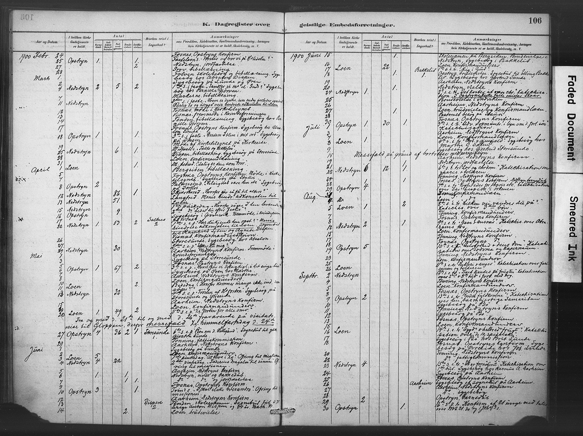 Stryn Sokneprestembete, SAB/A-82501: Parish register (official) no. C 1, 1878-1907, p. 106