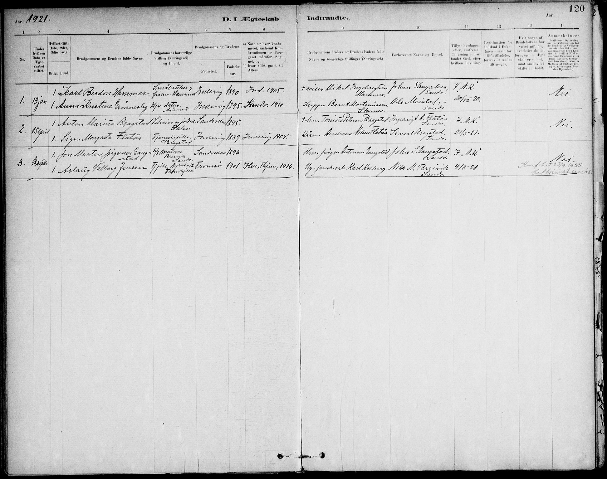 Ministerialprotokoller, klokkerbøker og fødselsregistre - Nord-Trøndelag, SAT/A-1458/732/L0316: Parish register (official) no. 732A01, 1879-1921, p. 120