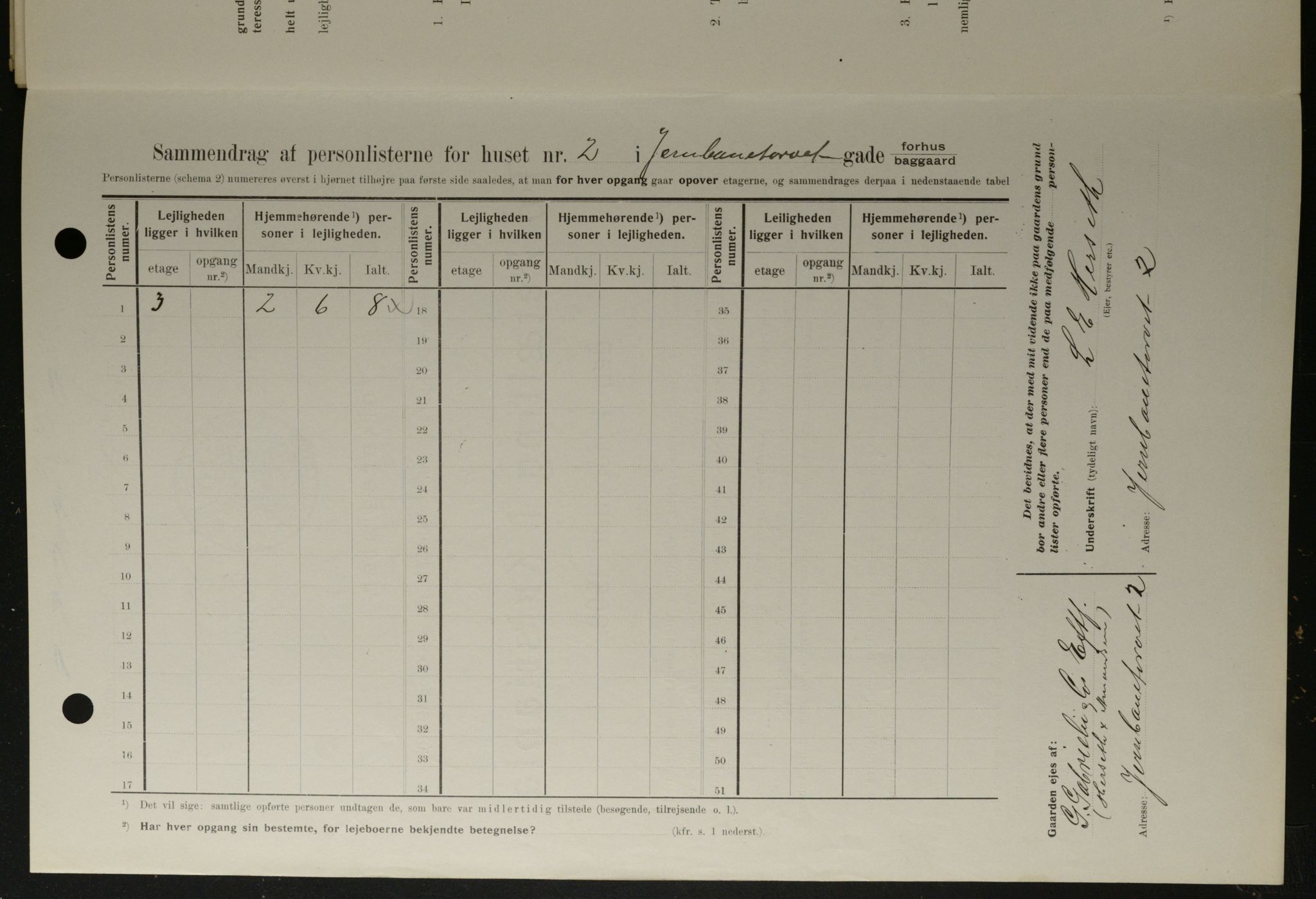 OBA, Municipal Census 1908 for Kristiania, 1908, p. 41917