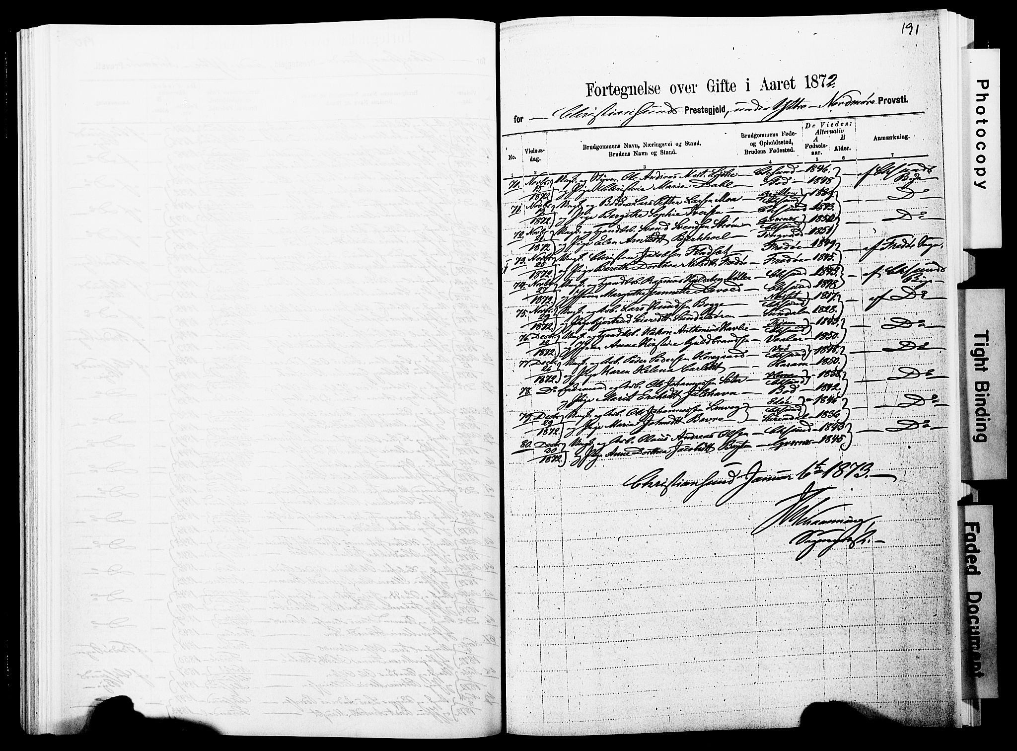Ministerialprotokoller, klokkerbøker og fødselsregistre - Møre og Romsdal, SAT/A-1454/572/L0857: Parish register (official) no. 572D01, 1866-1872, p. 191