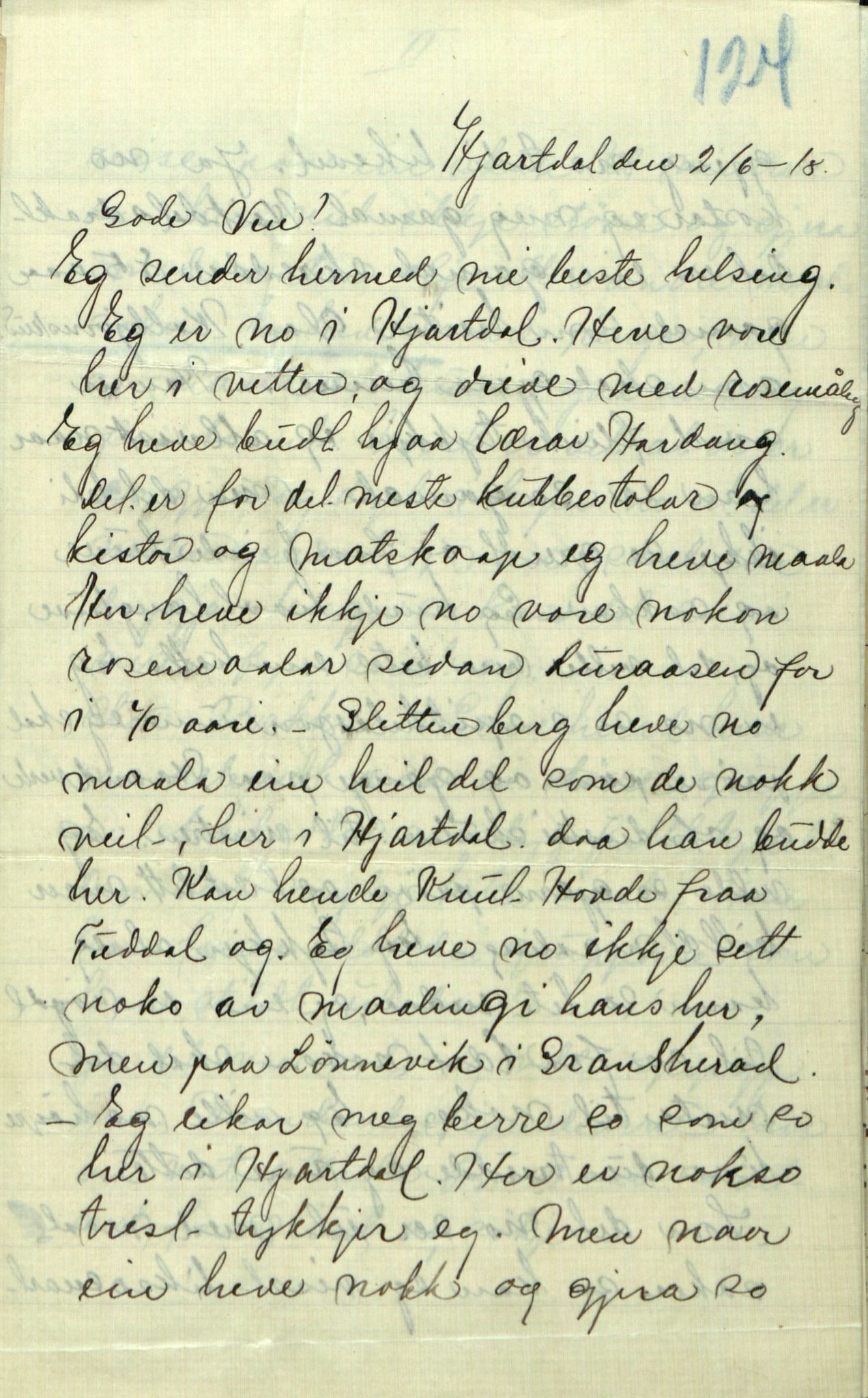 Rikard Berge, TEMU/TGM-A-1003/F/L0009/0003: 341-356 / 343 Mest brev, litt tradisjon, 1902-1925, p. 124