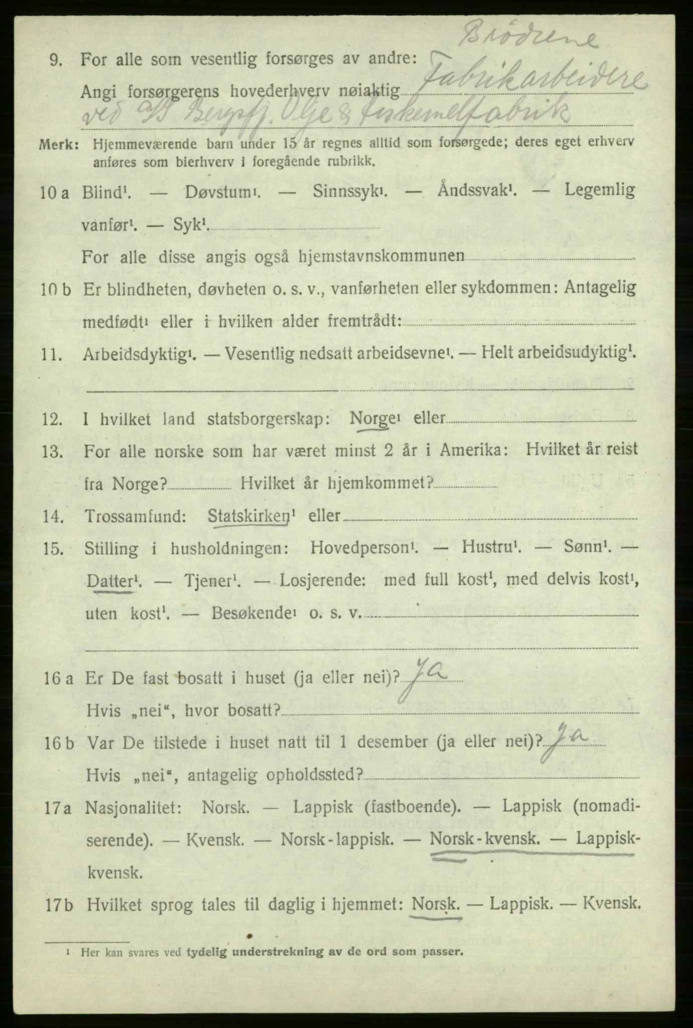 SATØ, 1920 census for Loppa, 1920, p. 1573