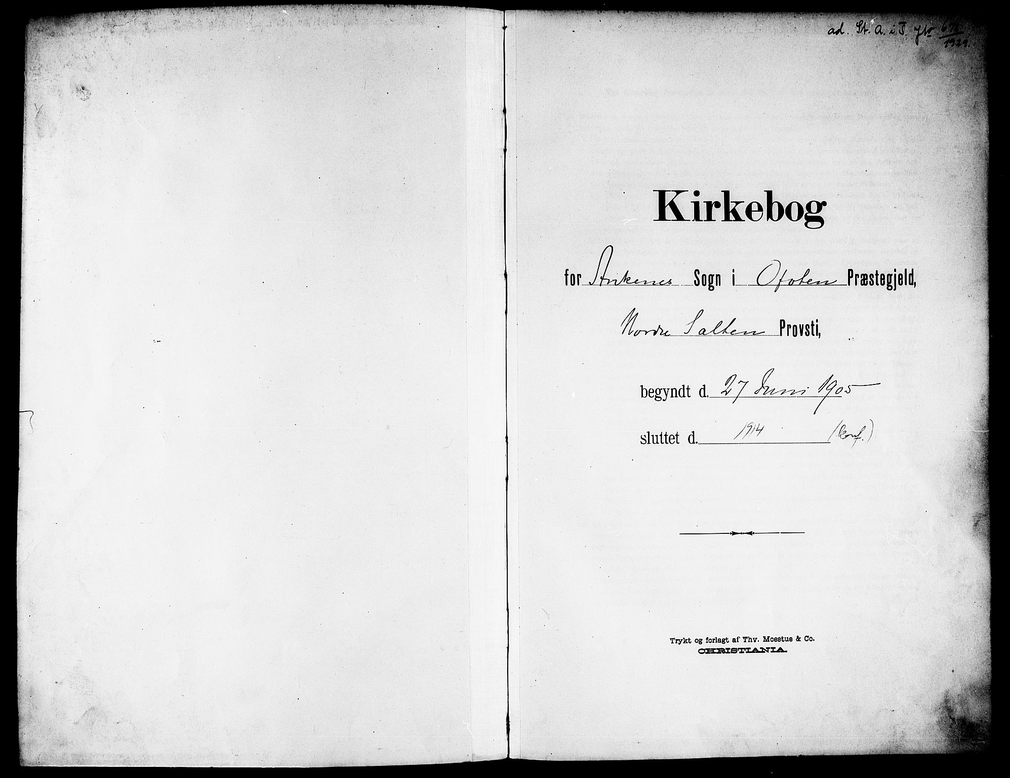 Ministerialprotokoller, klokkerbøker og fødselsregistre - Nordland, SAT/A-1459/866/L0955: Parish register (copy) no. 866C04, 1905-1914