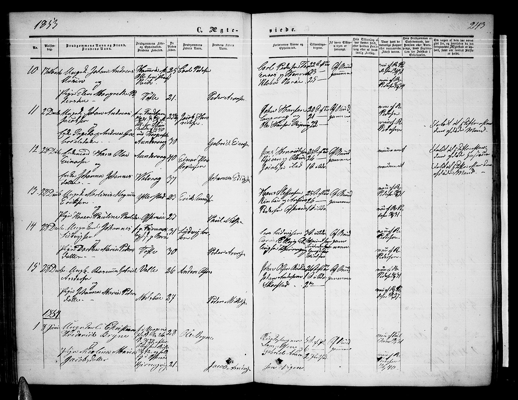 Ministerialprotokoller, klokkerbøker og fødselsregistre - Nordland, AV/SAT-A-1459/872/L1046: Parish register (copy) no. 872C02, 1852-1879, p. 243