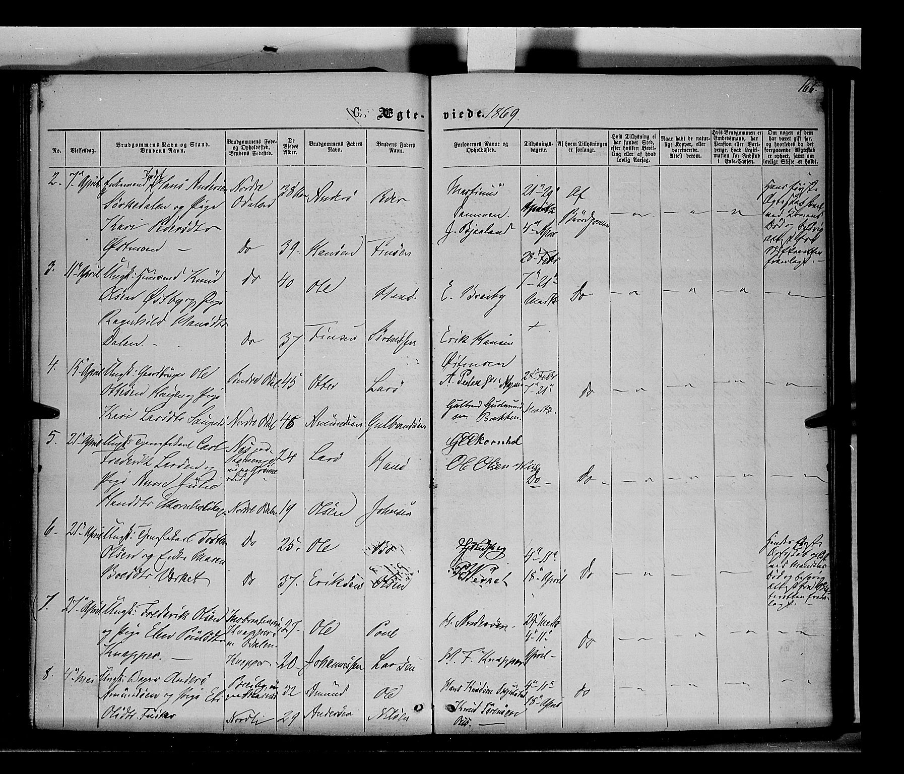 Nord-Odal prestekontor, AV/SAH-PREST-032/H/Ha/Haa/L0004: Parish register (official) no. 4, 1866-1873, p. 166