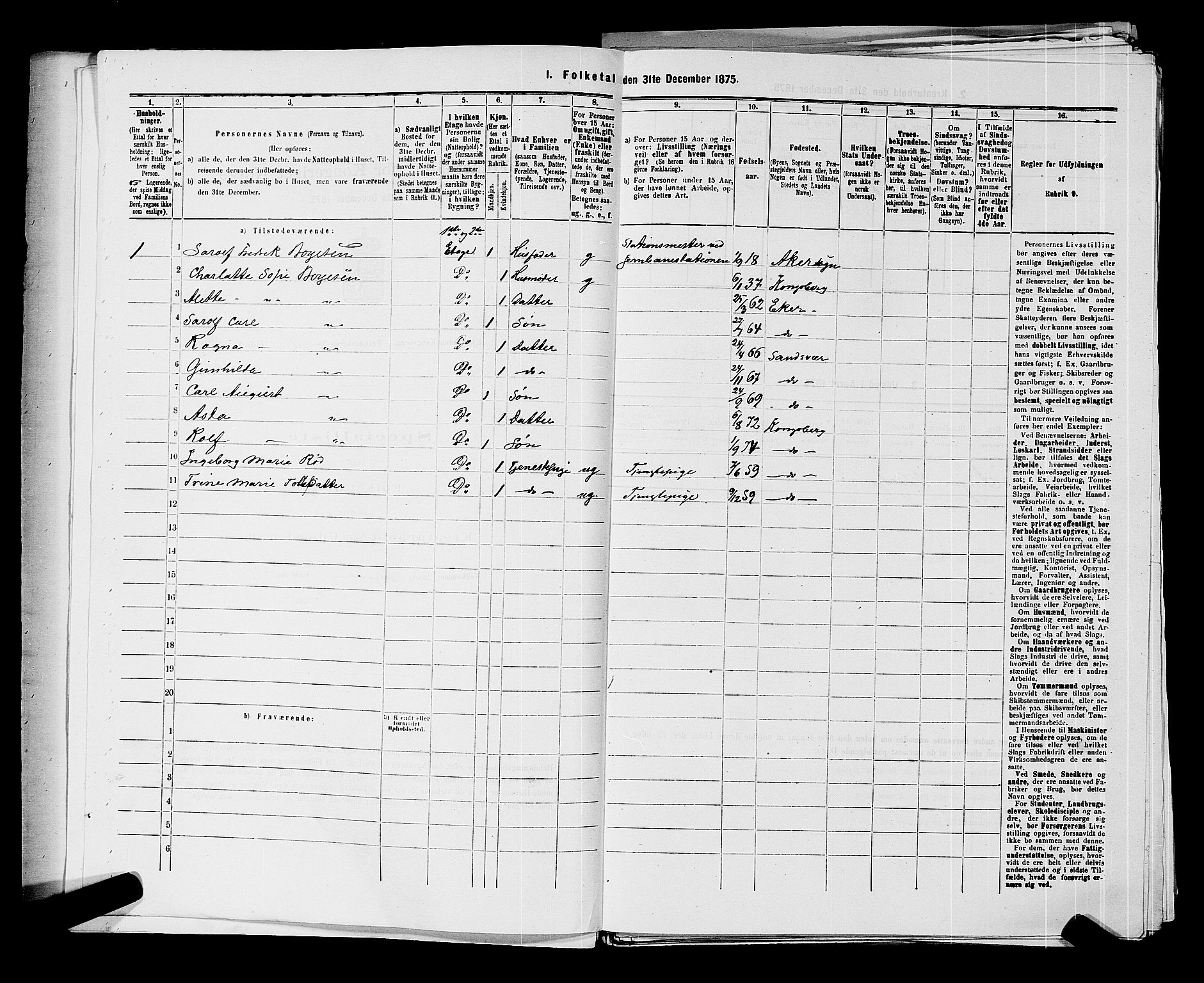 SAKO, 1875 census for 0604B Kongsberg/Kongsberg, 1875, p. 1208