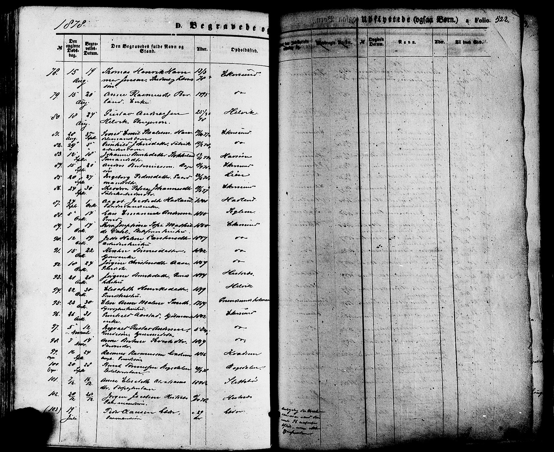 Eigersund sokneprestkontor, AV/SAST-A-101807/S08/L0014: Parish register (official) no. A 13, 1866-1878, p. 522