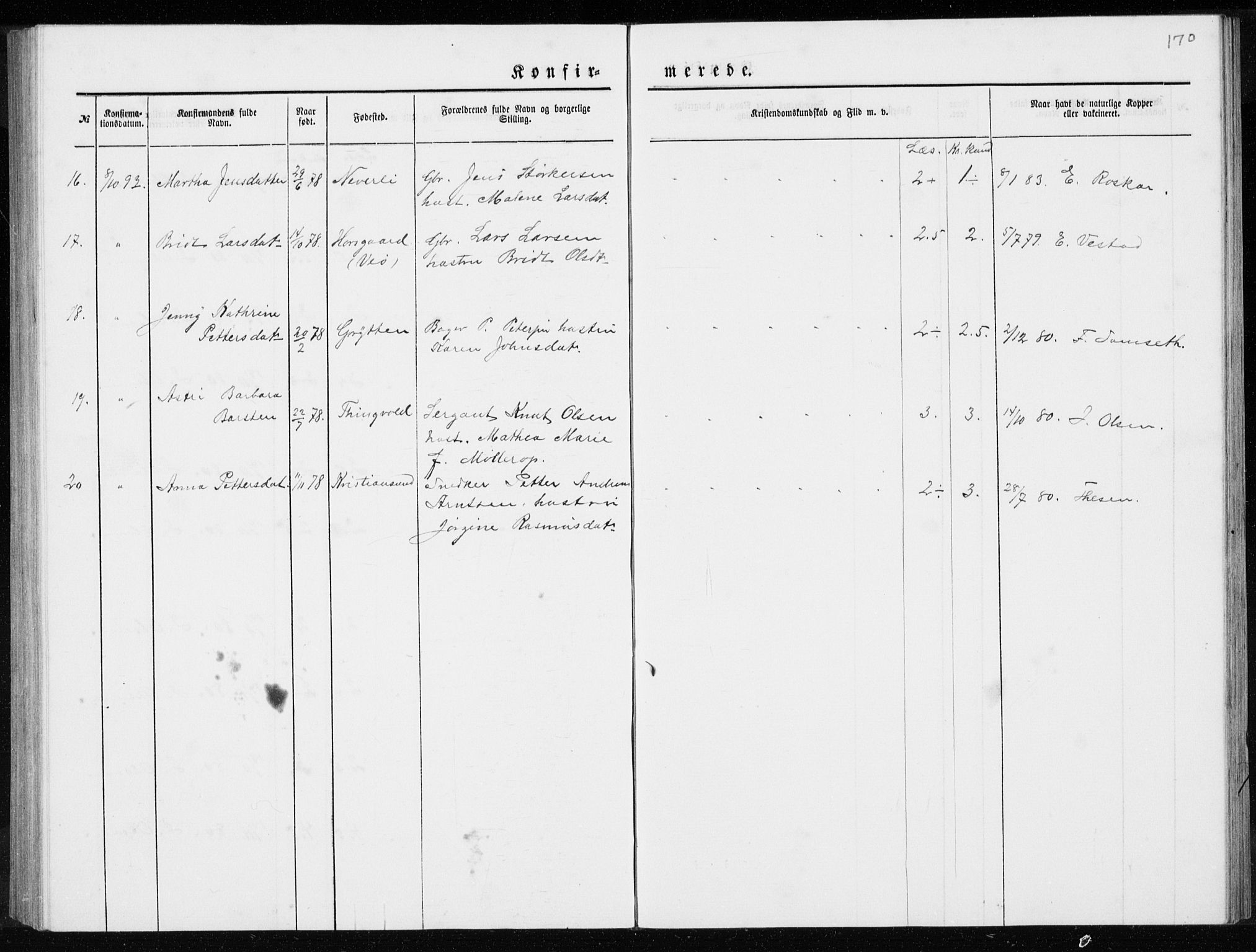 Ministerialprotokoller, klokkerbøker og fødselsregistre - Møre og Romsdal, AV/SAT-A-1454/551/L0631: Parish register (copy) no. 551C03, 1886-1894, p. 170