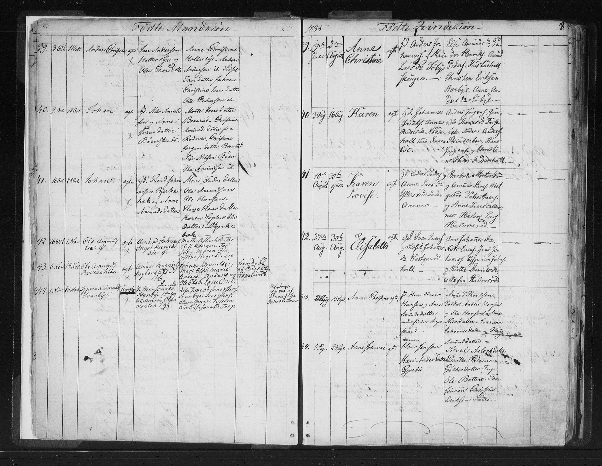 Aremark prestekontor Kirkebøker, AV/SAO-A-10899/F/Fc/L0002: Parish register (official) no. III 2, 1834-1849, p. 8