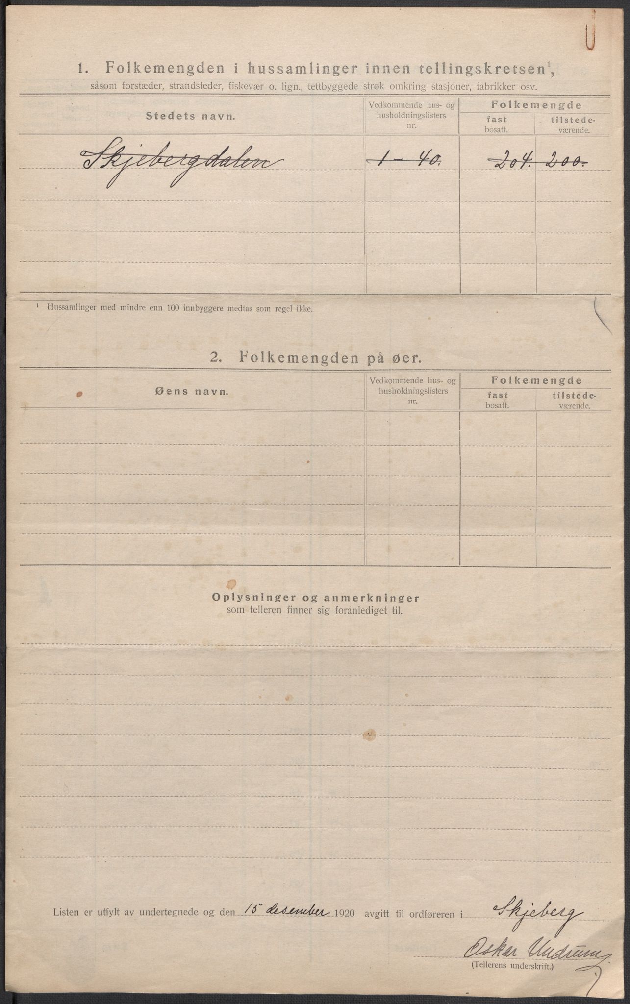 SAO, 1920 census for Skjeberg, 1920, p. 40