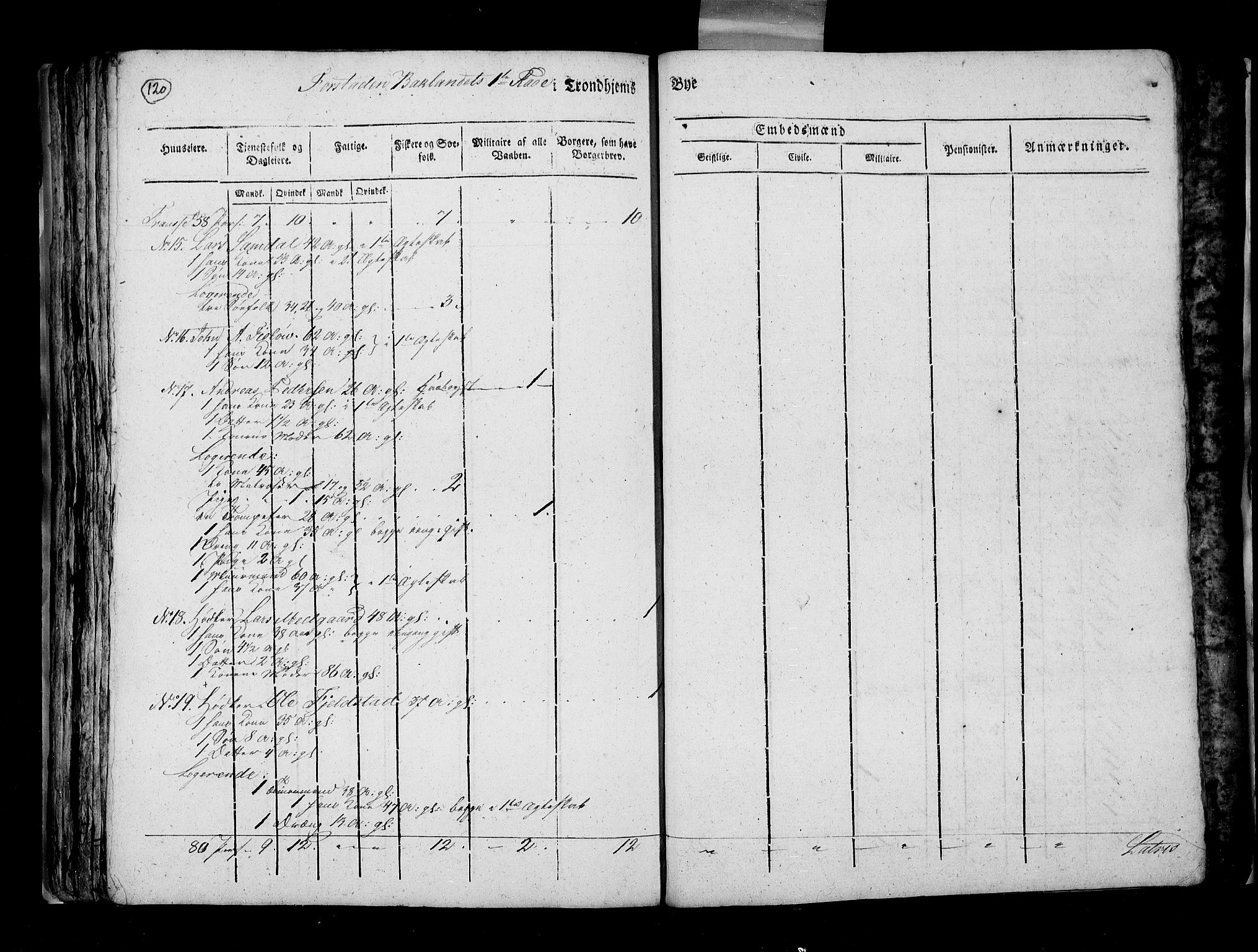 RA, Census 1815, vol. 5: Trondheim, 1815, p. 119