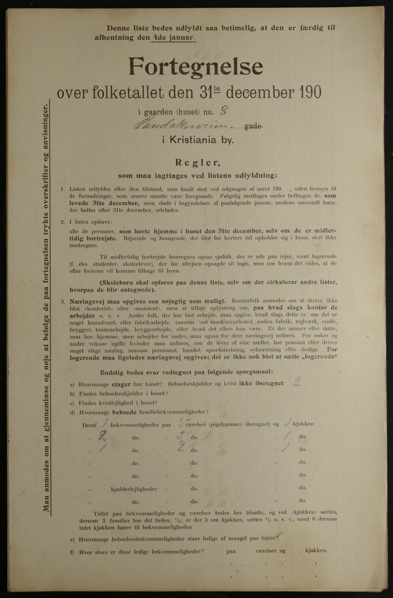 OBA, Municipal Census 1901 for Kristiania, 1901, p. 13343