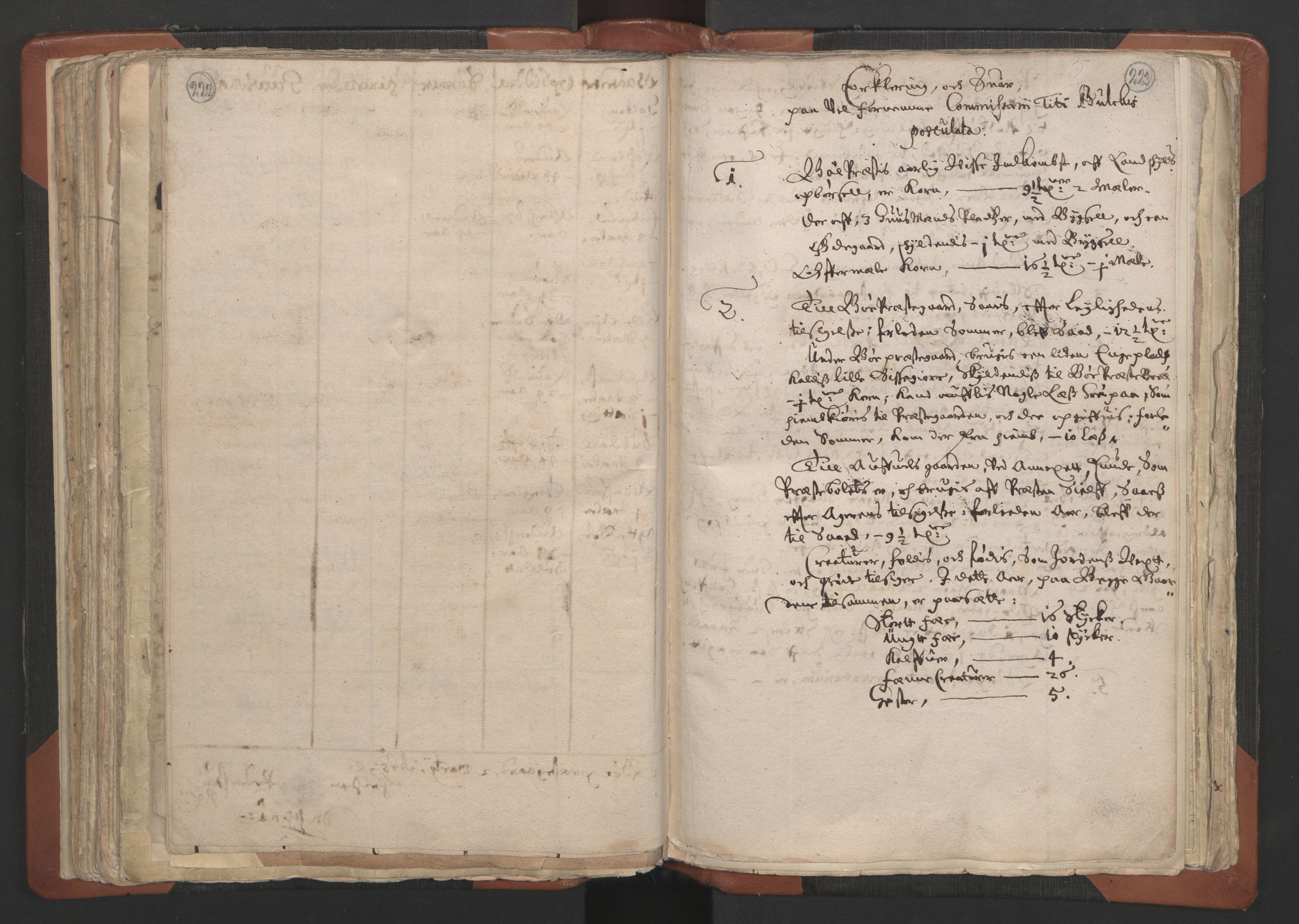 RA, Vicar's Census 1664-1666, no. 12: Øvre Telemark deanery, Nedre Telemark deanery and Bamble deanery, 1664-1666, p. 222-223