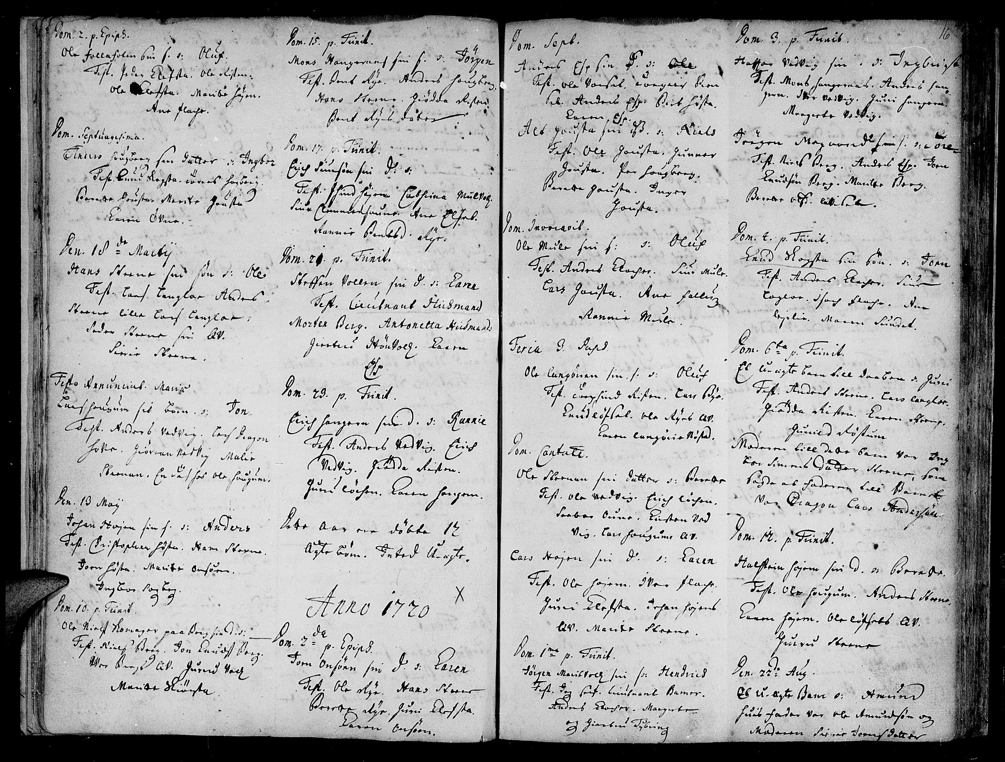 Ministerialprotokoller, klokkerbøker og fødselsregistre - Sør-Trøndelag, SAT/A-1456/612/L0368: Parish register (official) no. 612A02, 1702-1753, p. 16