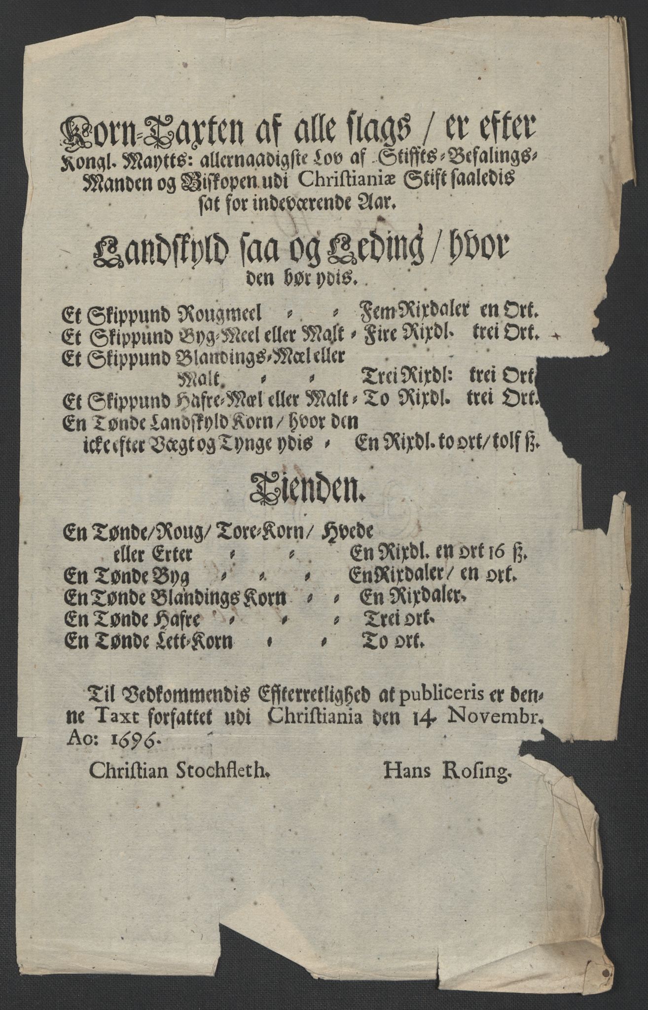 Rentekammeret inntil 1814, Reviderte regnskaper, Fogderegnskap, AV/RA-EA-4092/R13/L0834: Fogderegnskap Solør, Odal og Østerdal, 1696, p. 192