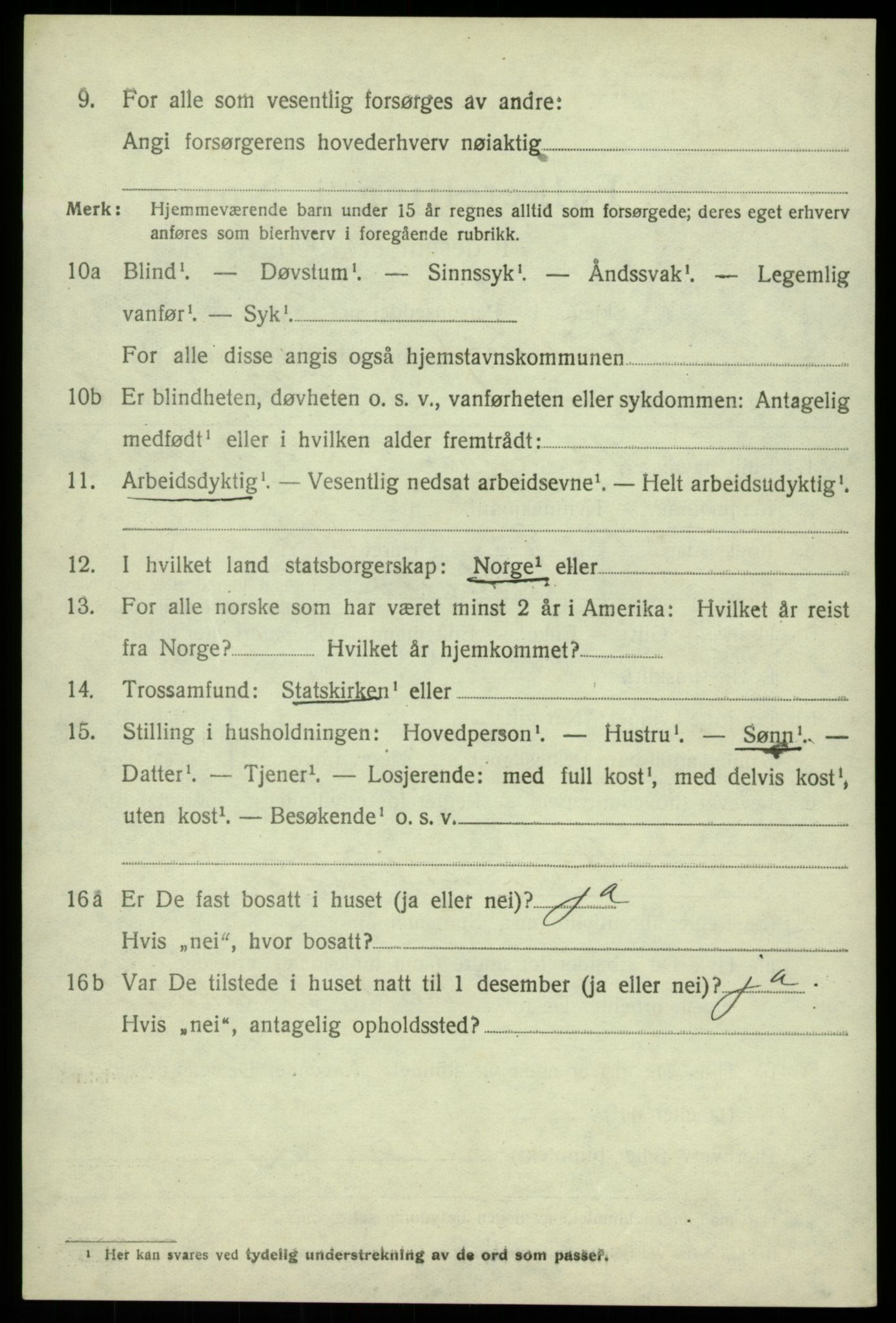 SAB, 1920 census for Austevoll, 1920, p. 2947