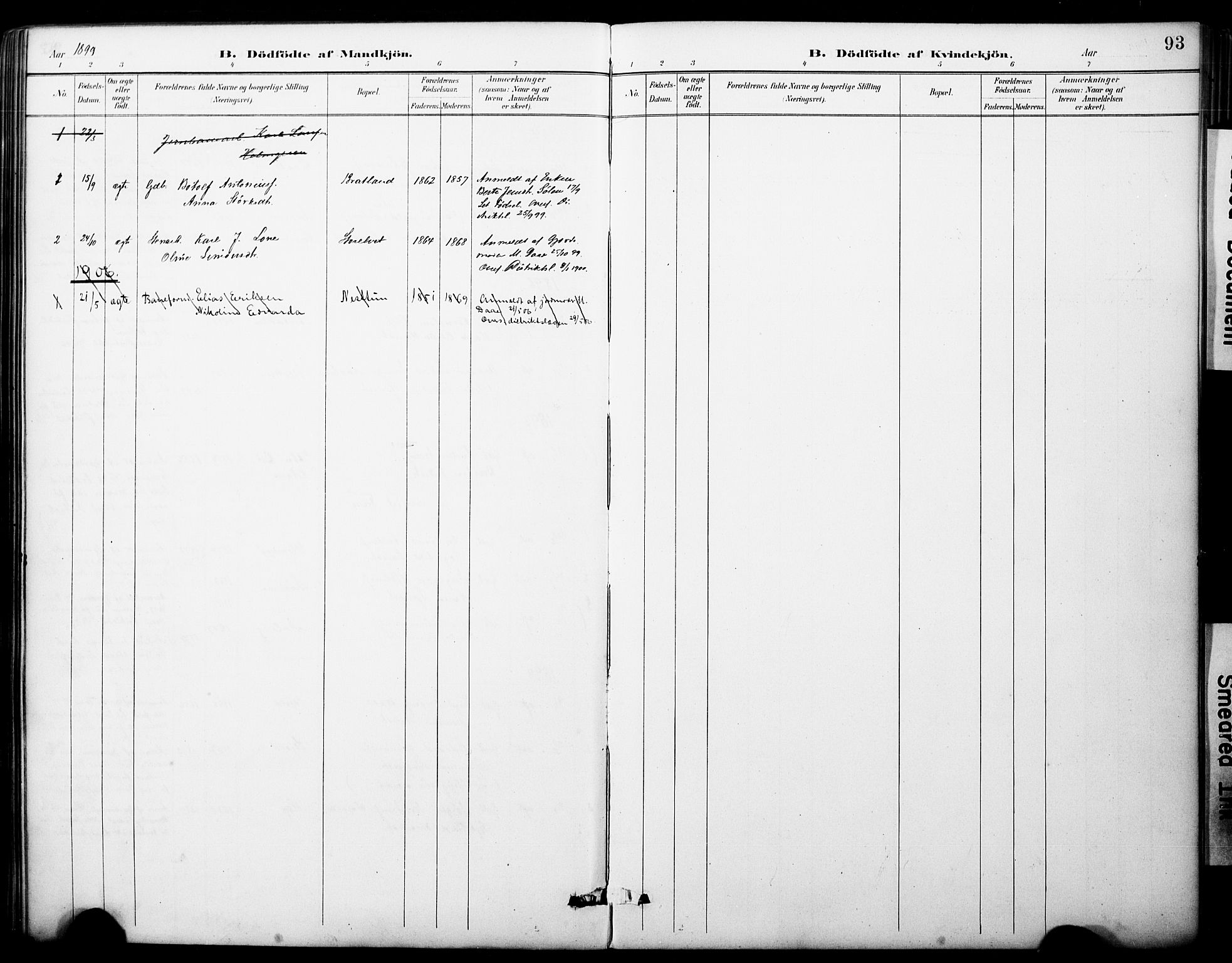 Fana Sokneprestembete, SAB/A-75101/H/Haa/Haai/L0002: Parish register (official) no. I 2, 1888-1899, p. 93