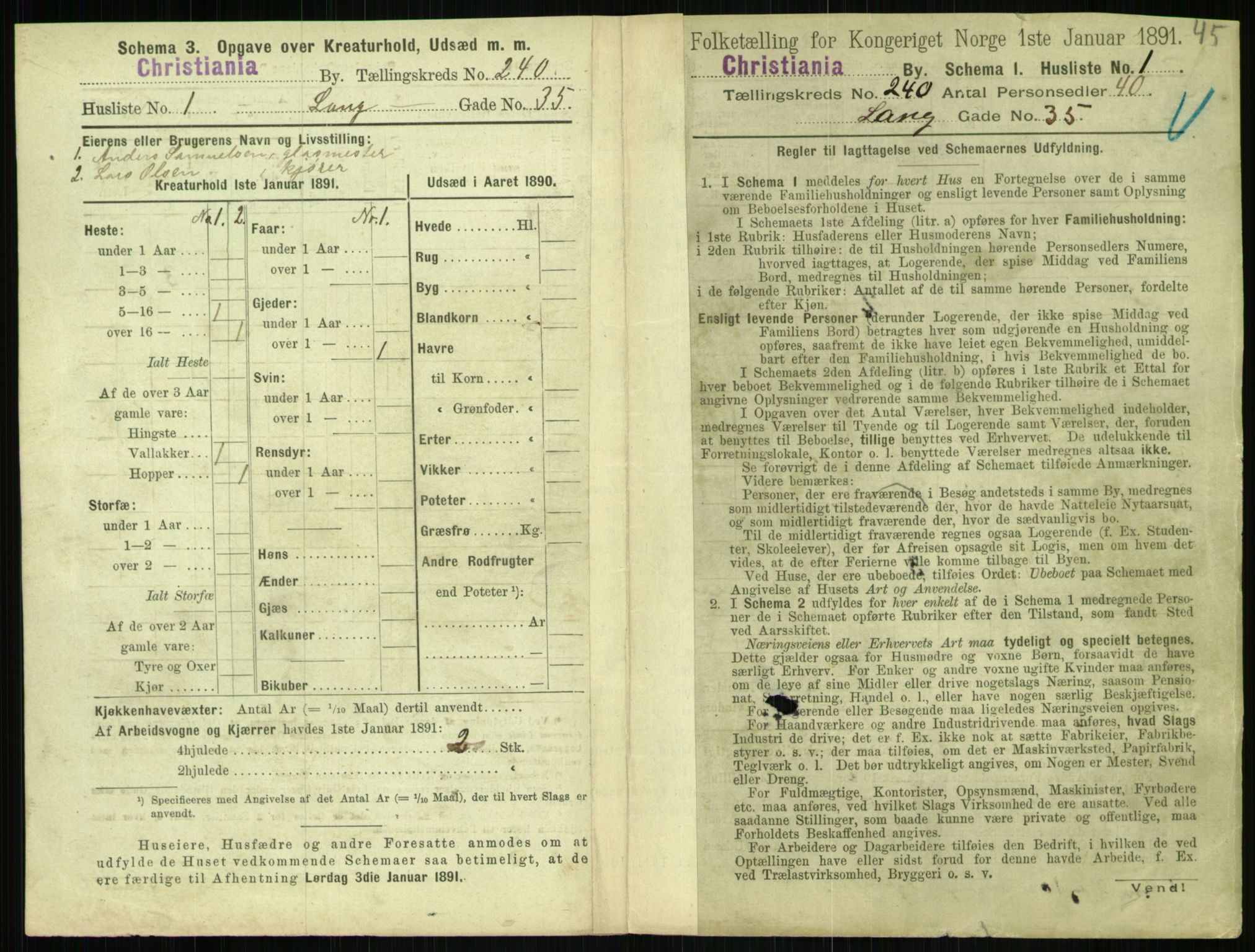 RA, 1891 census for 0301 Kristiania, 1891, p. 145823