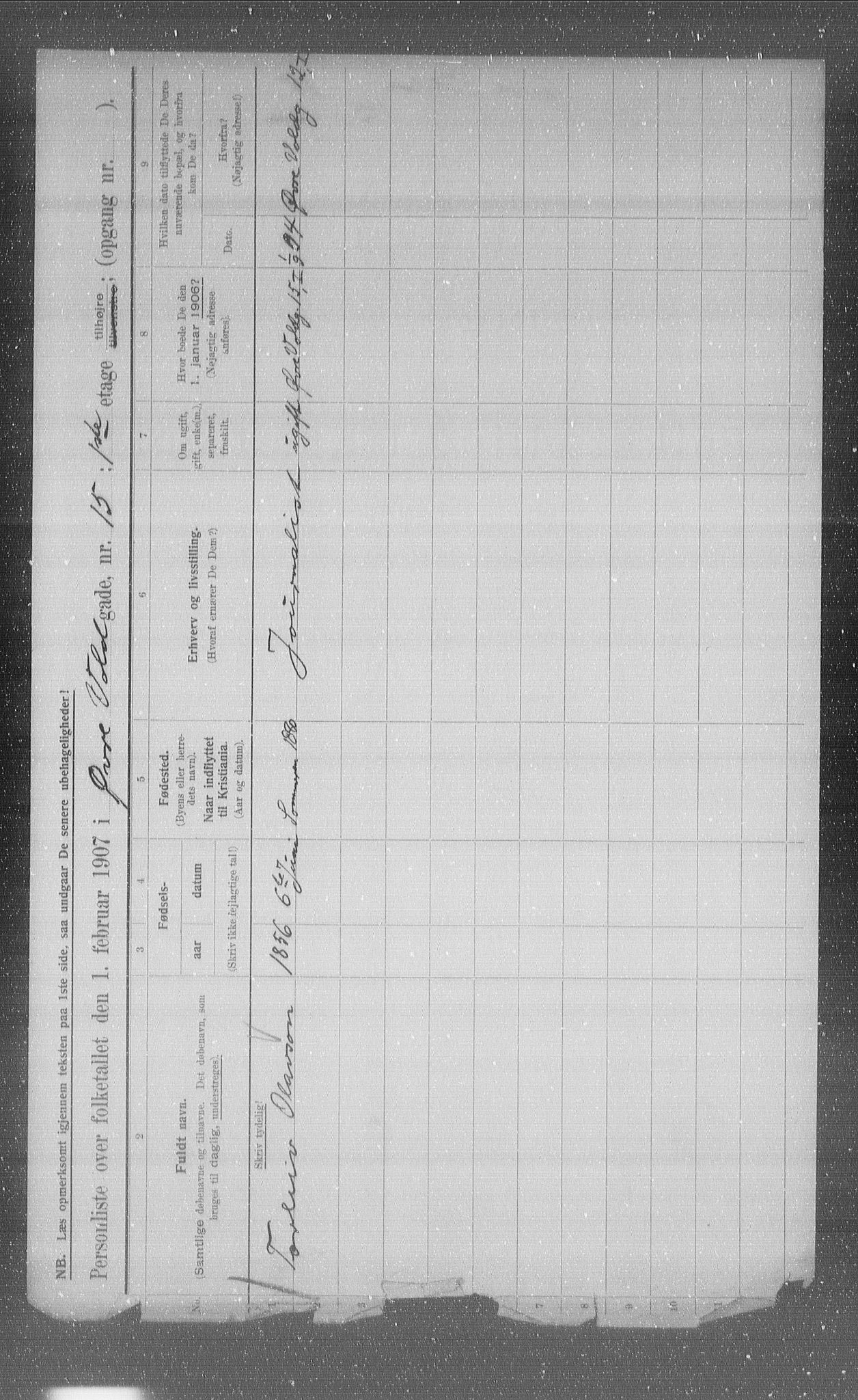 OBA, Municipal Census 1907 for Kristiania, 1907, p. 66093