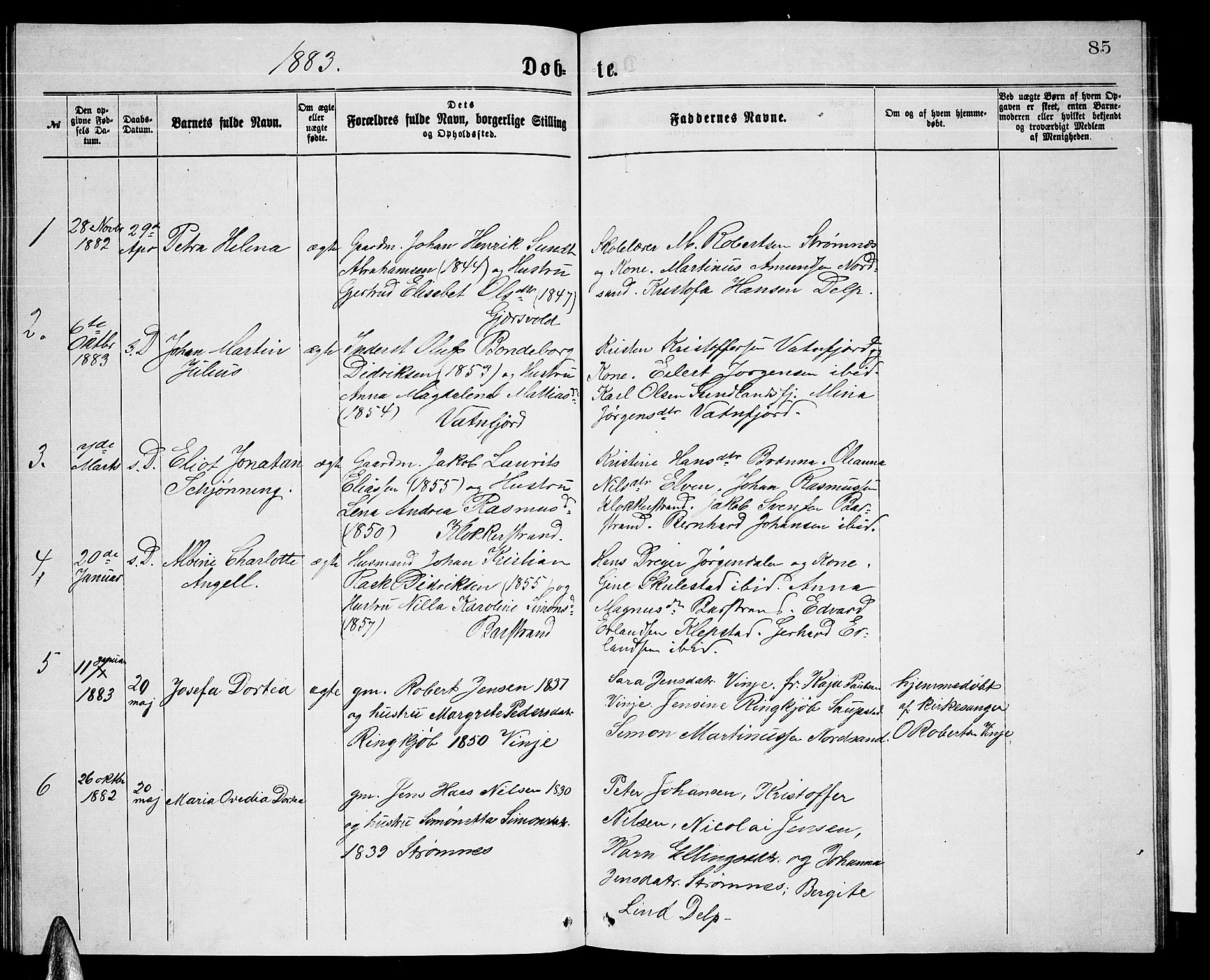 Ministerialprotokoller, klokkerbøker og fødselsregistre - Nordland, SAT/A-1459/876/L1103: Parish register (copy) no. 876C02, 1870-1886, p. 85