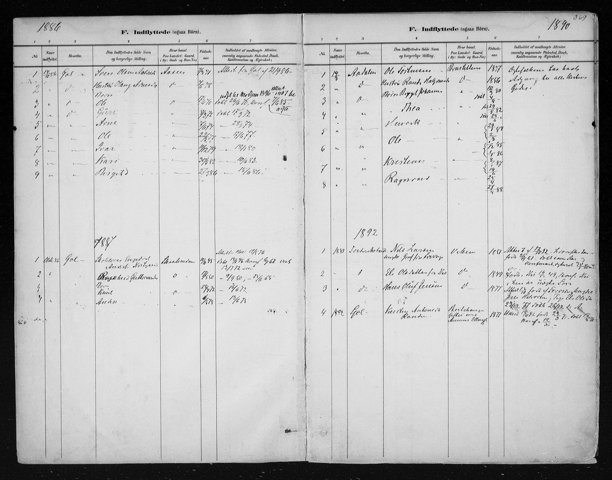 Nes kirkebøker, AV/SAKO-A-236/F/Fa/L0011: Parish register (official) no. 11, 1881-1912, p. 369