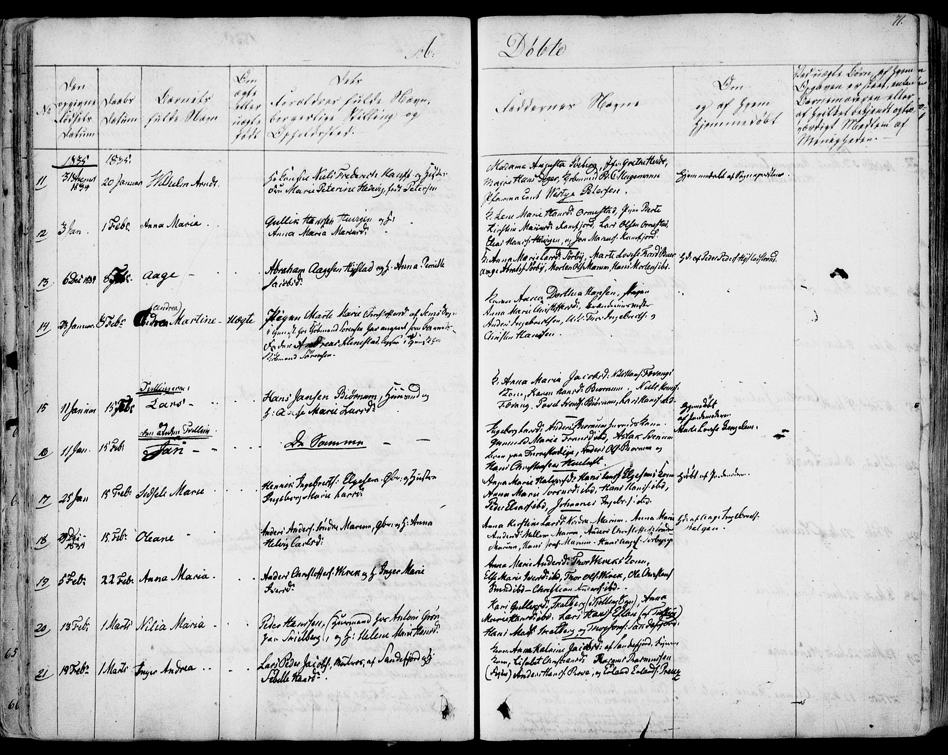 Sandar kirkebøker, SAKO/A-243/F/Fa/L0005: Parish register (official) no. 5, 1832-1847, p. 70-71