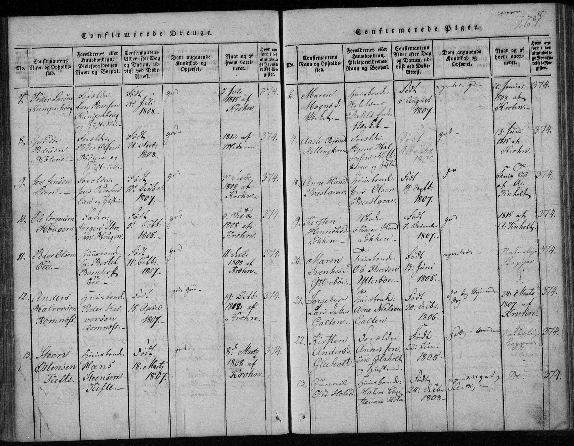 Holla kirkebøker, SAKO/A-272/F/Fa/L0003: Parish register (official) no. 3, 1815-1830, p. 267