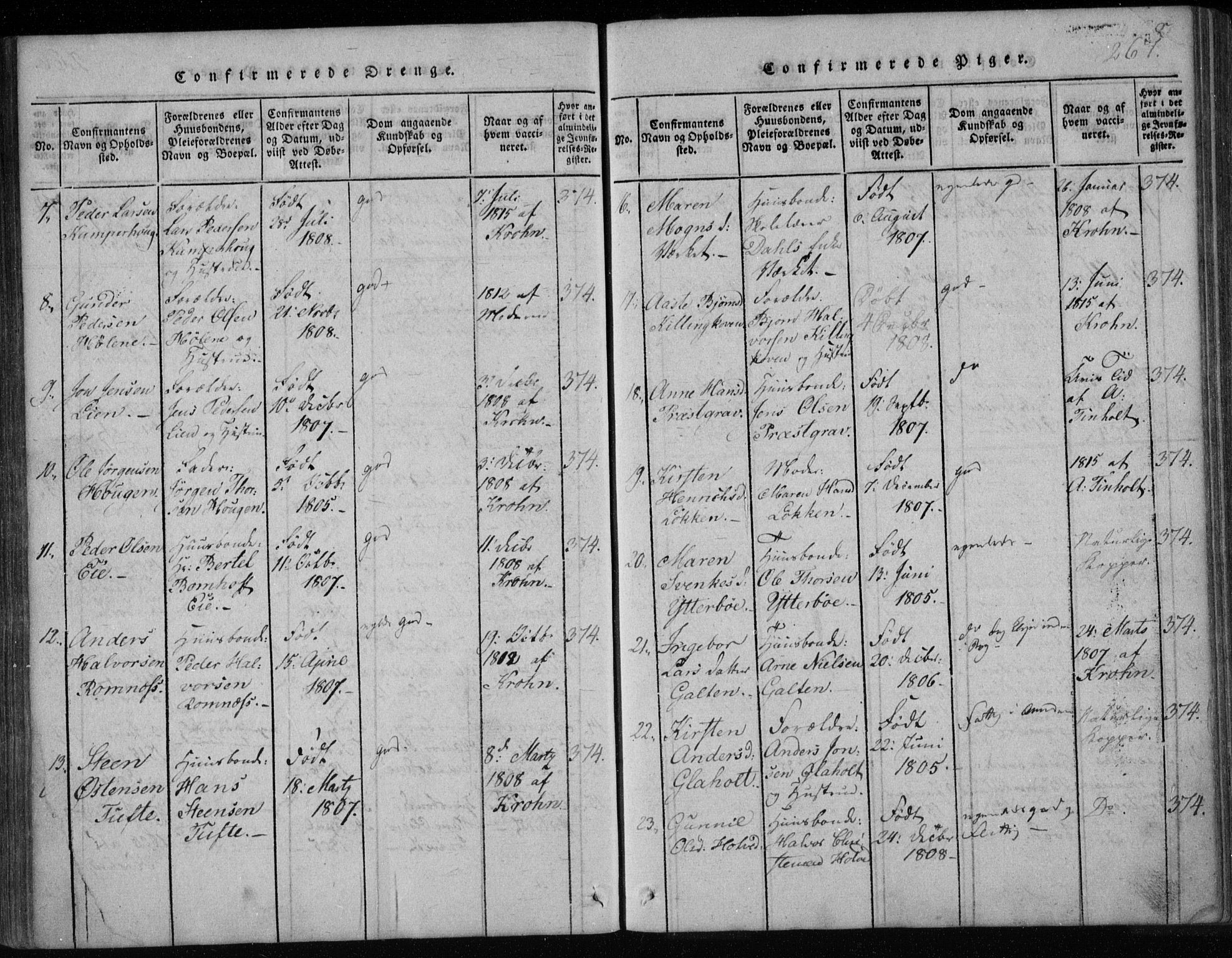 Holla kirkebøker, AV/SAKO-A-272/F/Fa/L0003: Parish register (official) no. 3, 1815-1830, p. 267