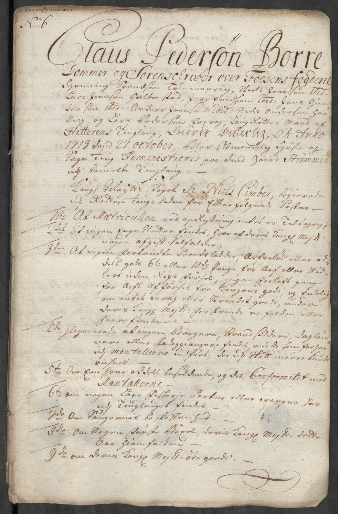 Rentekammeret inntil 1814, Reviderte regnskaper, Fogderegnskap, AV/RA-EA-4092/R57/L3861: Fogderegnskap Fosen, 1712-1713, p. 349