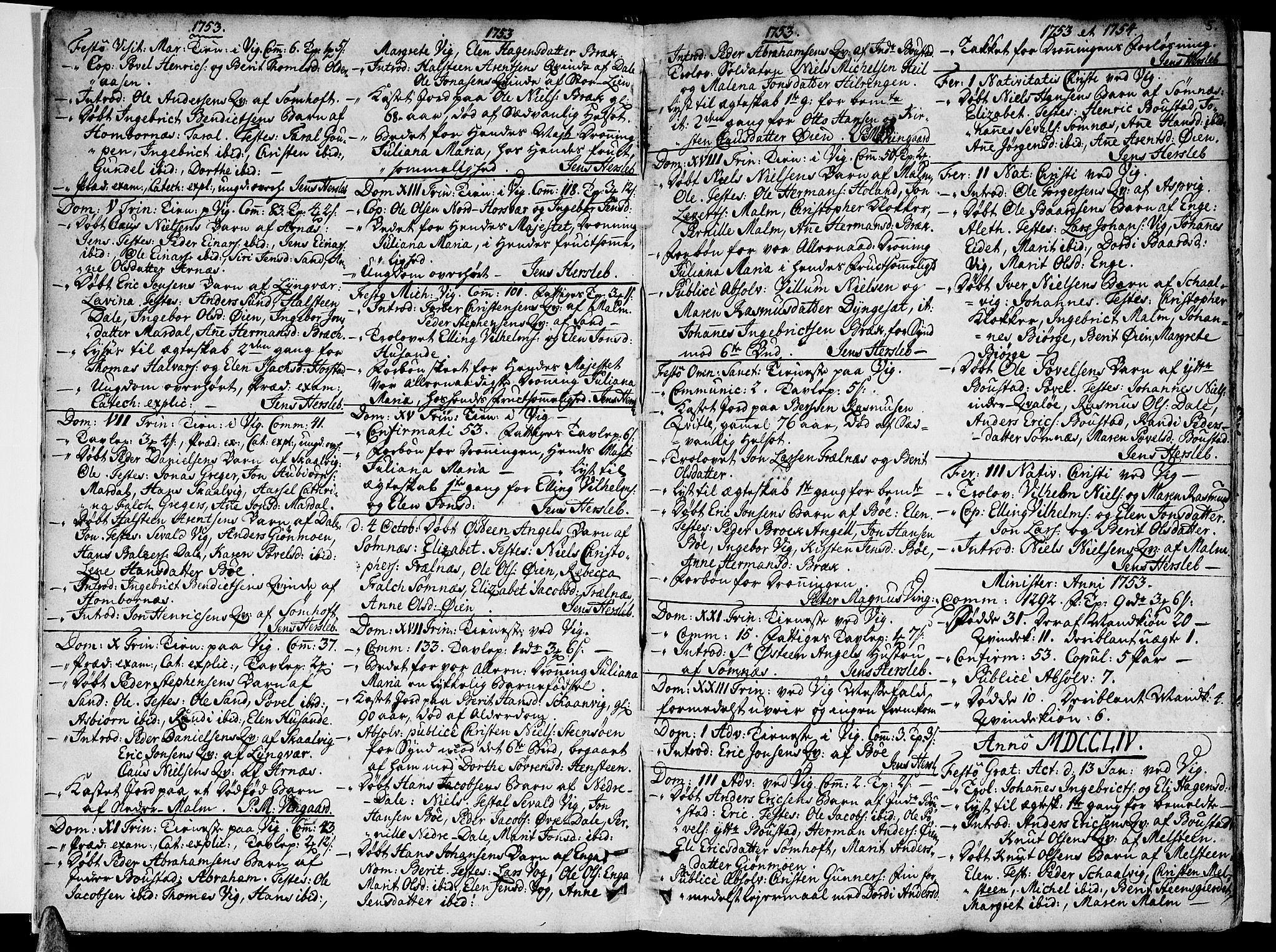 Ministerialprotokoller, klokkerbøker og fødselsregistre - Nordland, SAT/A-1459/812/L0173: Parish register (official) no. 812A02, 1752-1800, p. 5