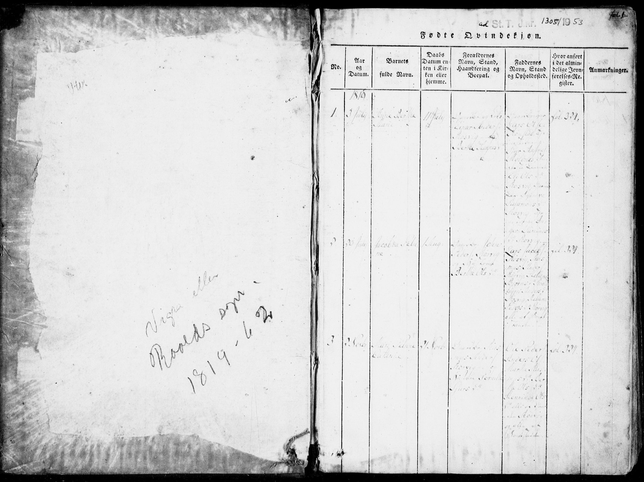 Ministerialprotokoller, klokkerbøker og fødselsregistre - Møre og Romsdal, SAT/A-1454/537/L0517: Parish register (official) no. 537A01, 1818-1862, p. 1