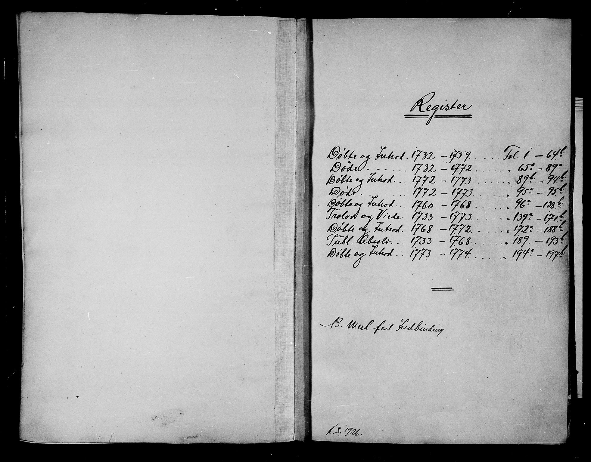 Ramnes kirkebøker, SAKO/A-314/F/Fa/L0001: Parish register (official) no. I 1, 1732-1774