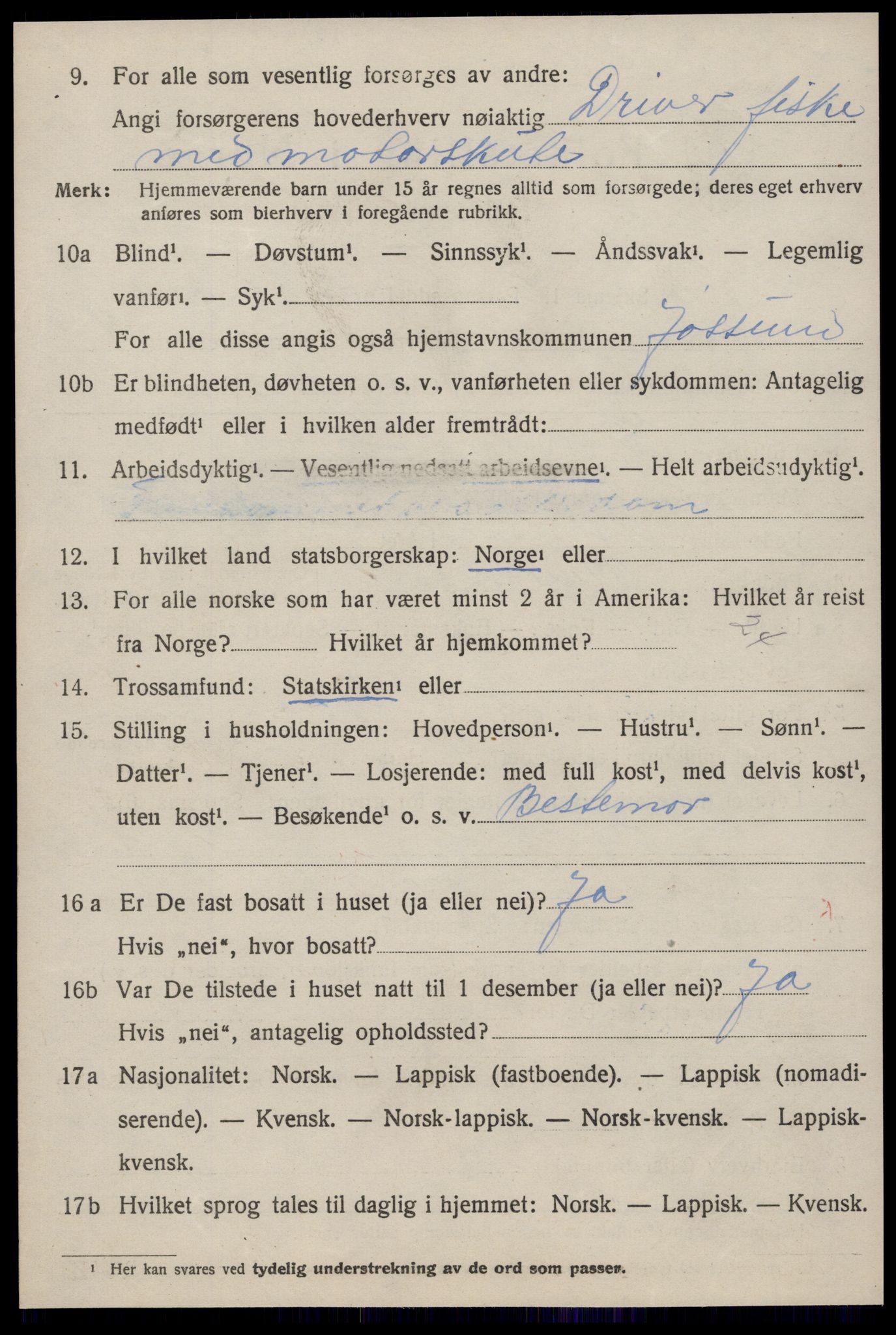 SAT, 1920 census for Jøssund, 1920, p. 3937