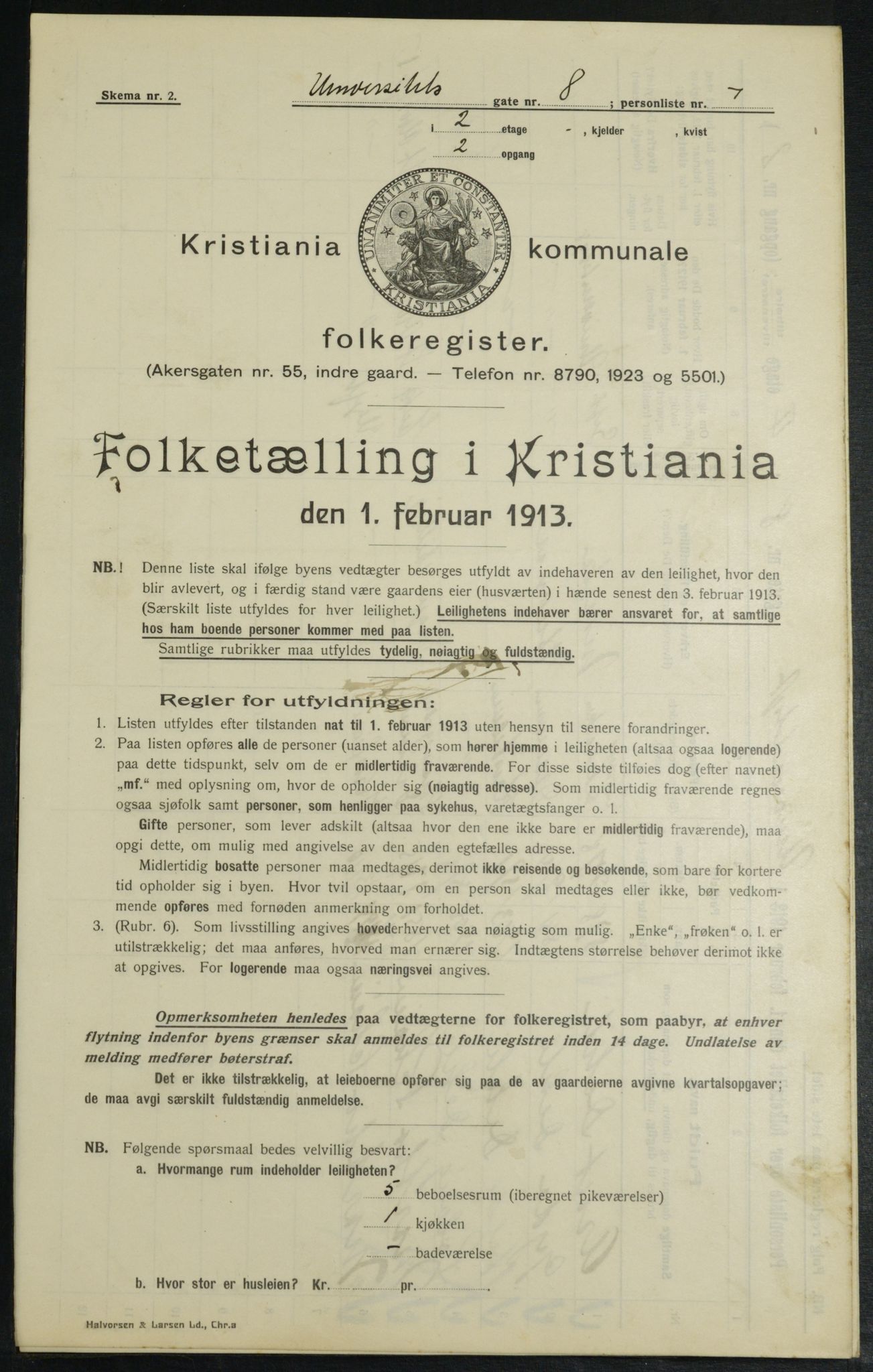 OBA, Municipal Census 1913 for Kristiania, 1913, p. 119932