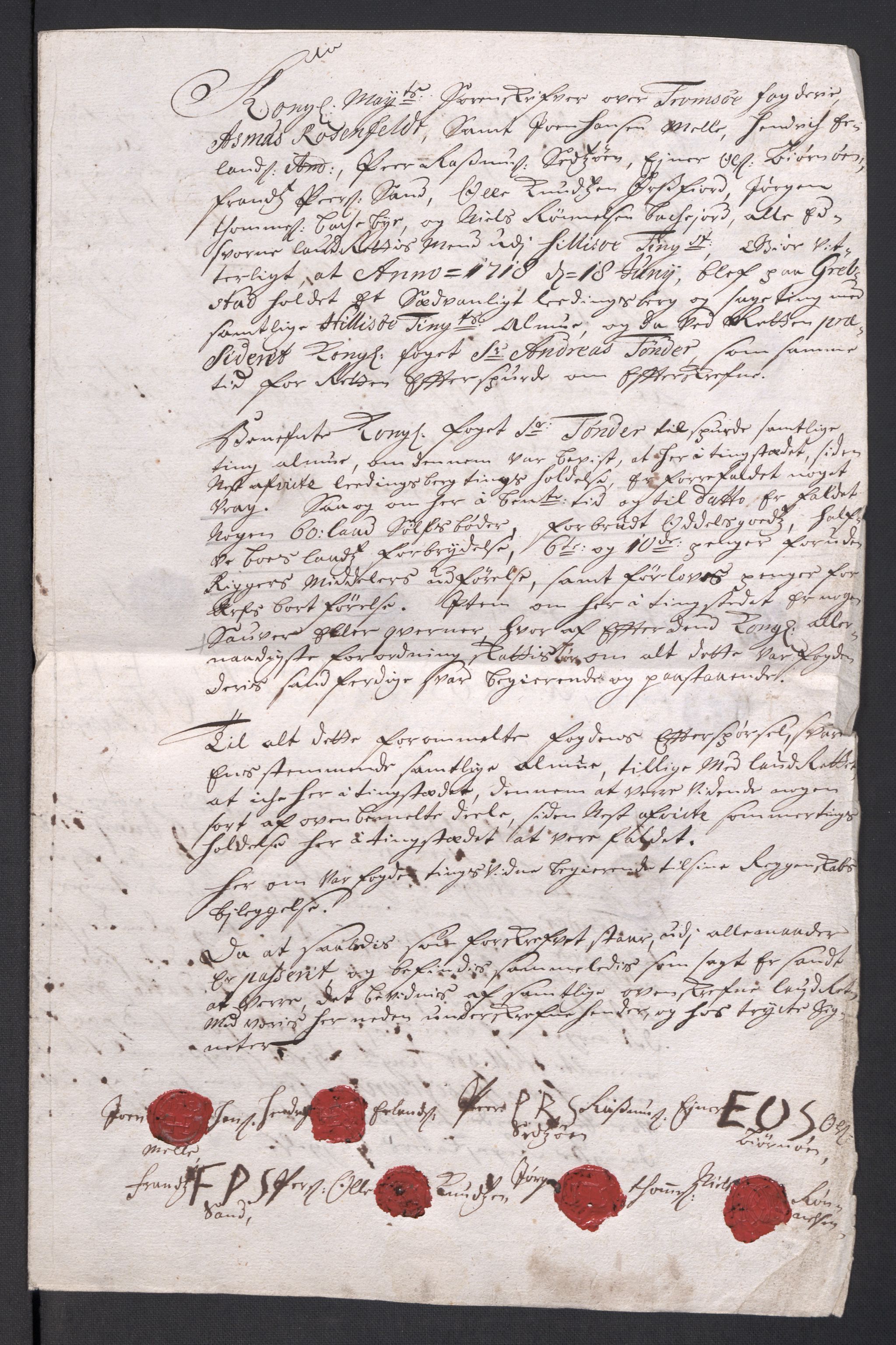 Rentekammeret inntil 1814, Reviderte regnskaper, Fogderegnskap, RA/EA-4092/R68/L4764: Fogderegnskap Senja og Troms, 1718, p. 104
