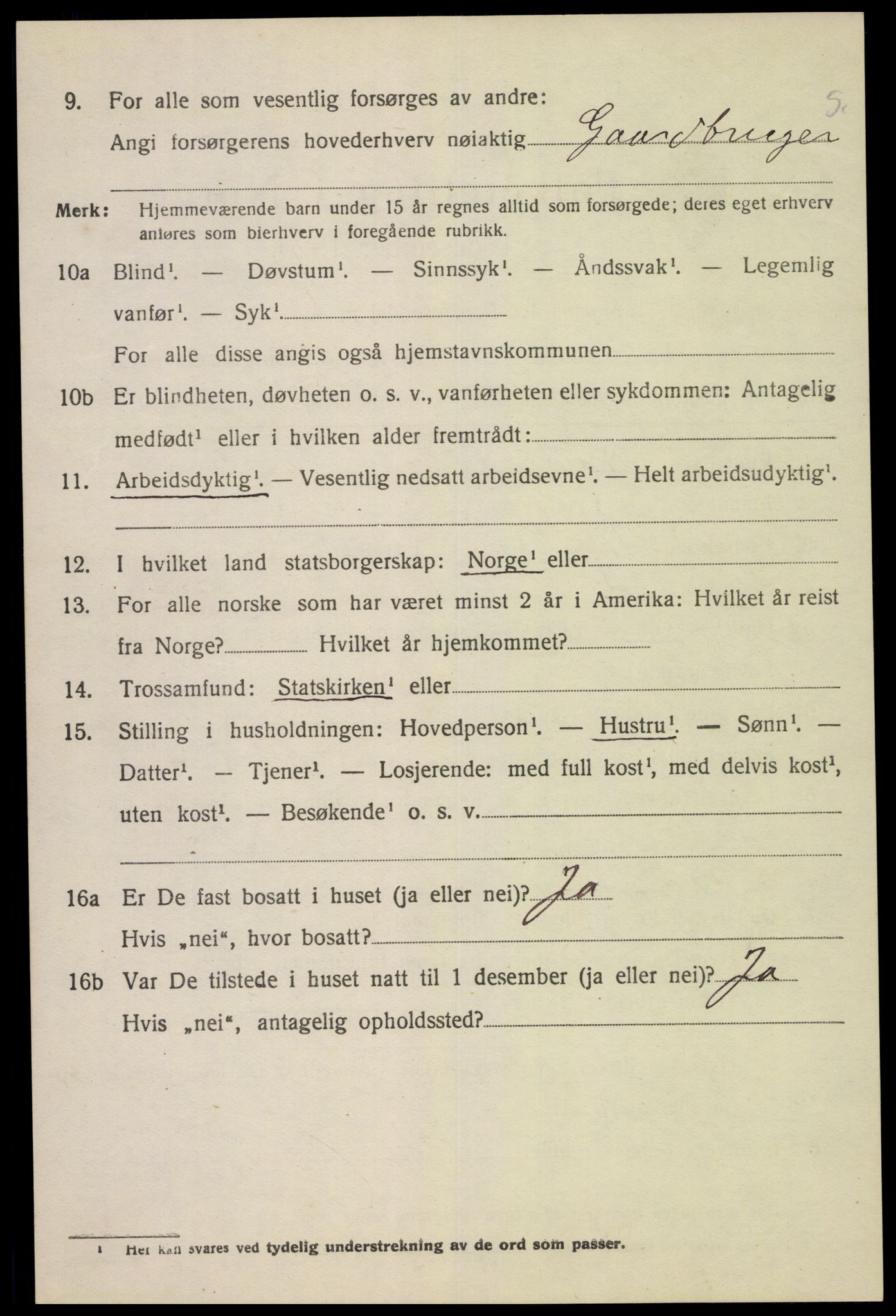 SAK, 1920 census for Kvås, 1920, p. 1291