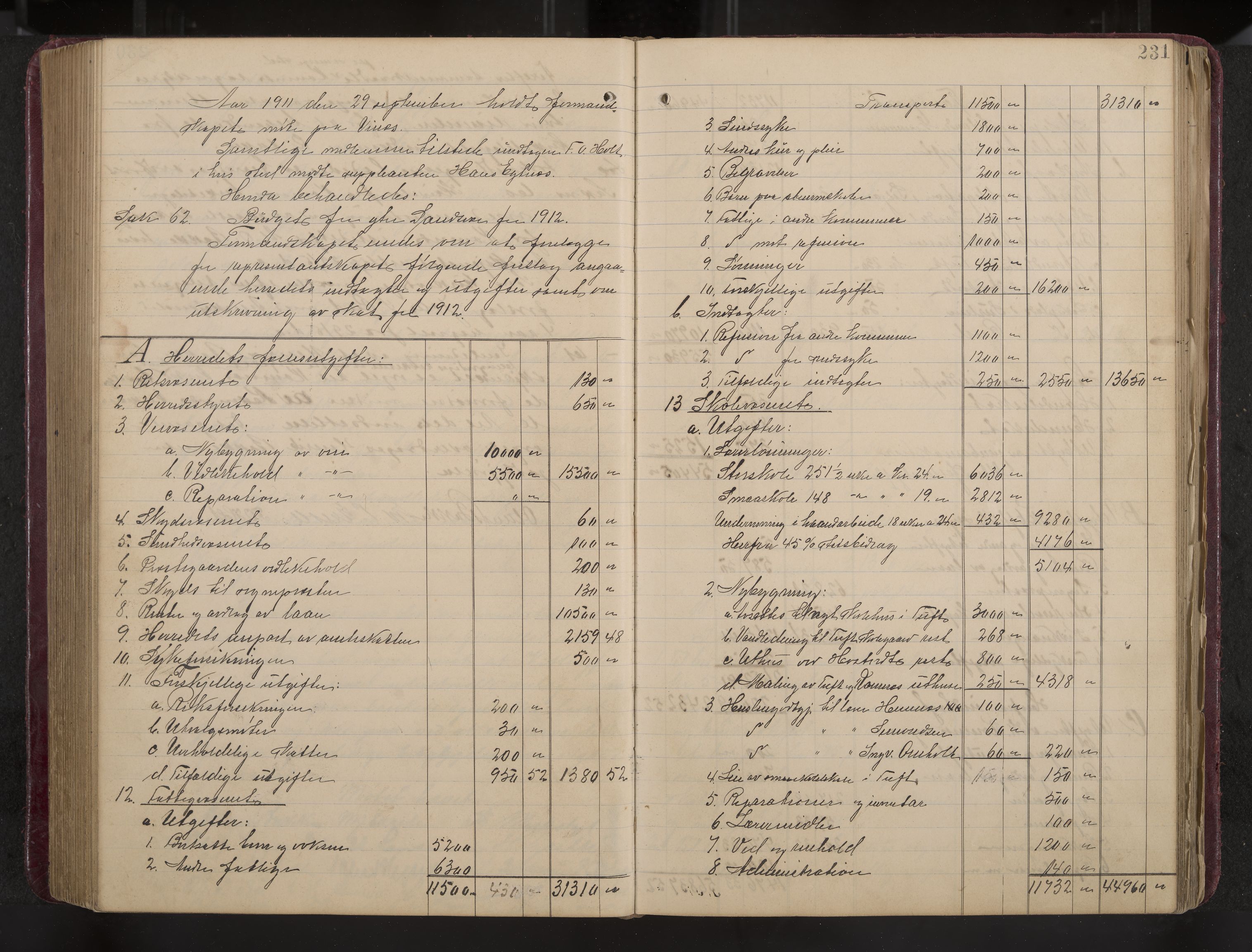 Ytre Sandsvær formannskap og sentraladministrasjon, IKAK/0629021/A/Aa/L0001: Møtebok med register, 1902-1919, p. 231