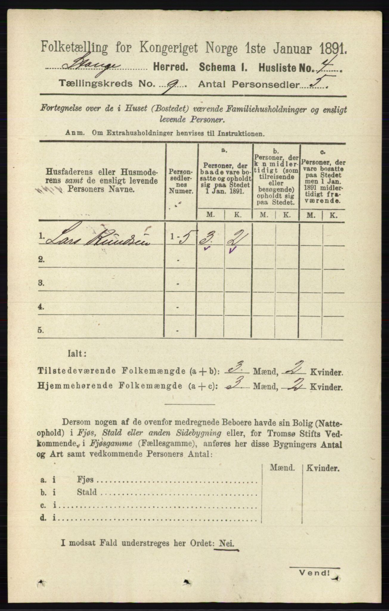 RA, 1891 census for 0417 Stange, 1891, p. 5935