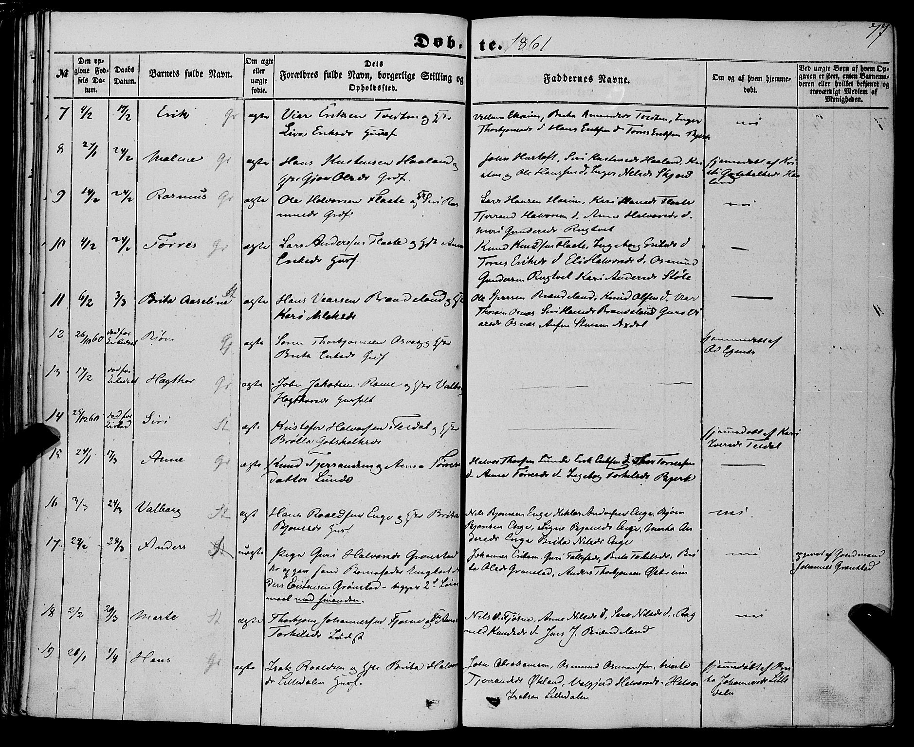 Etne sokneprestembete, AV/SAB-A-75001/H/Haa: Parish register (official) no. A 8, 1848-1862, p. 77