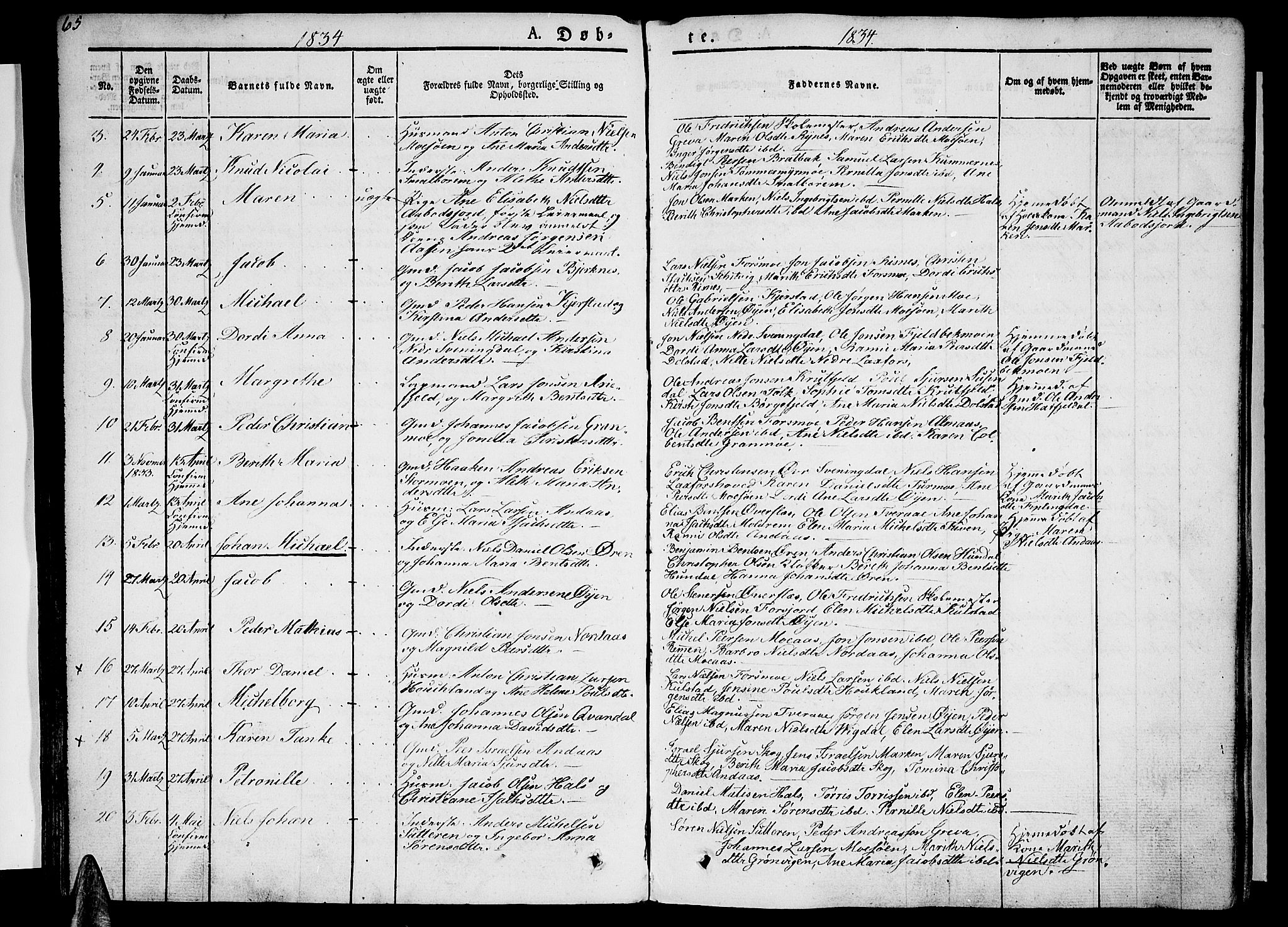 Ministerialprotokoller, klokkerbøker og fødselsregistre - Nordland, AV/SAT-A-1459/820/L0289: Parish register (official) no. 820A10, 1826-1845, p. 65