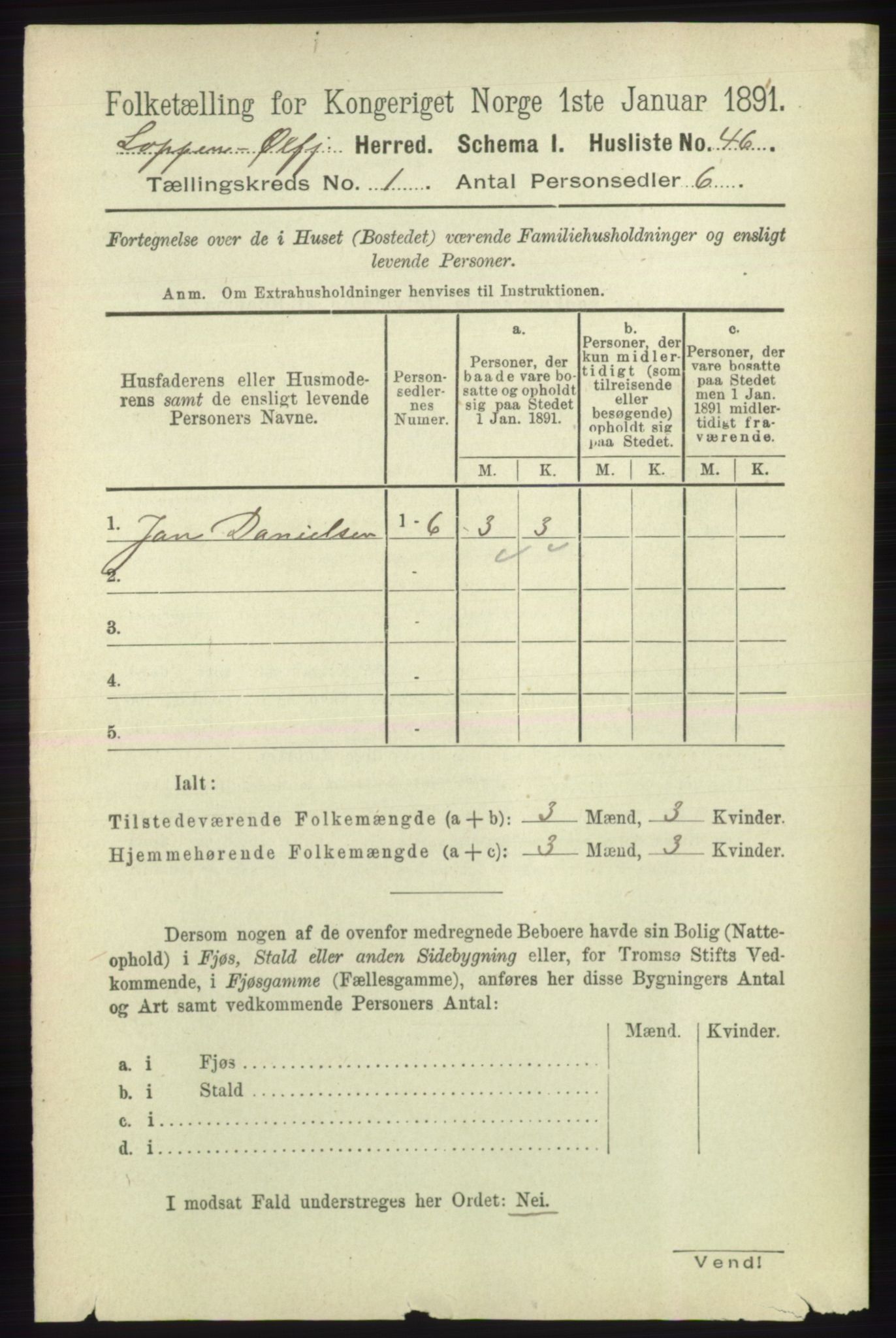 RA, 1891 census for 2014 Loppa, 1891, p. 64