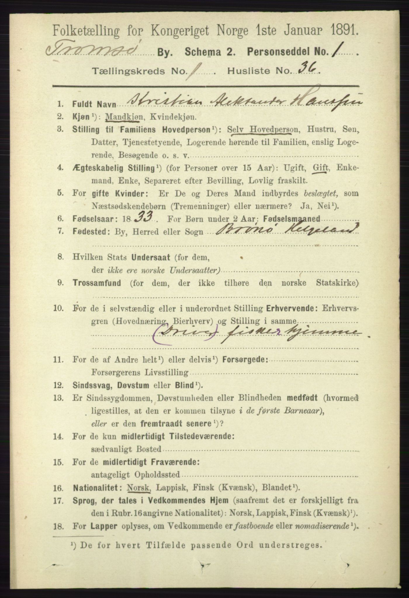 RA, 1891 census for 1902 Tromsø, 1891, p. 620