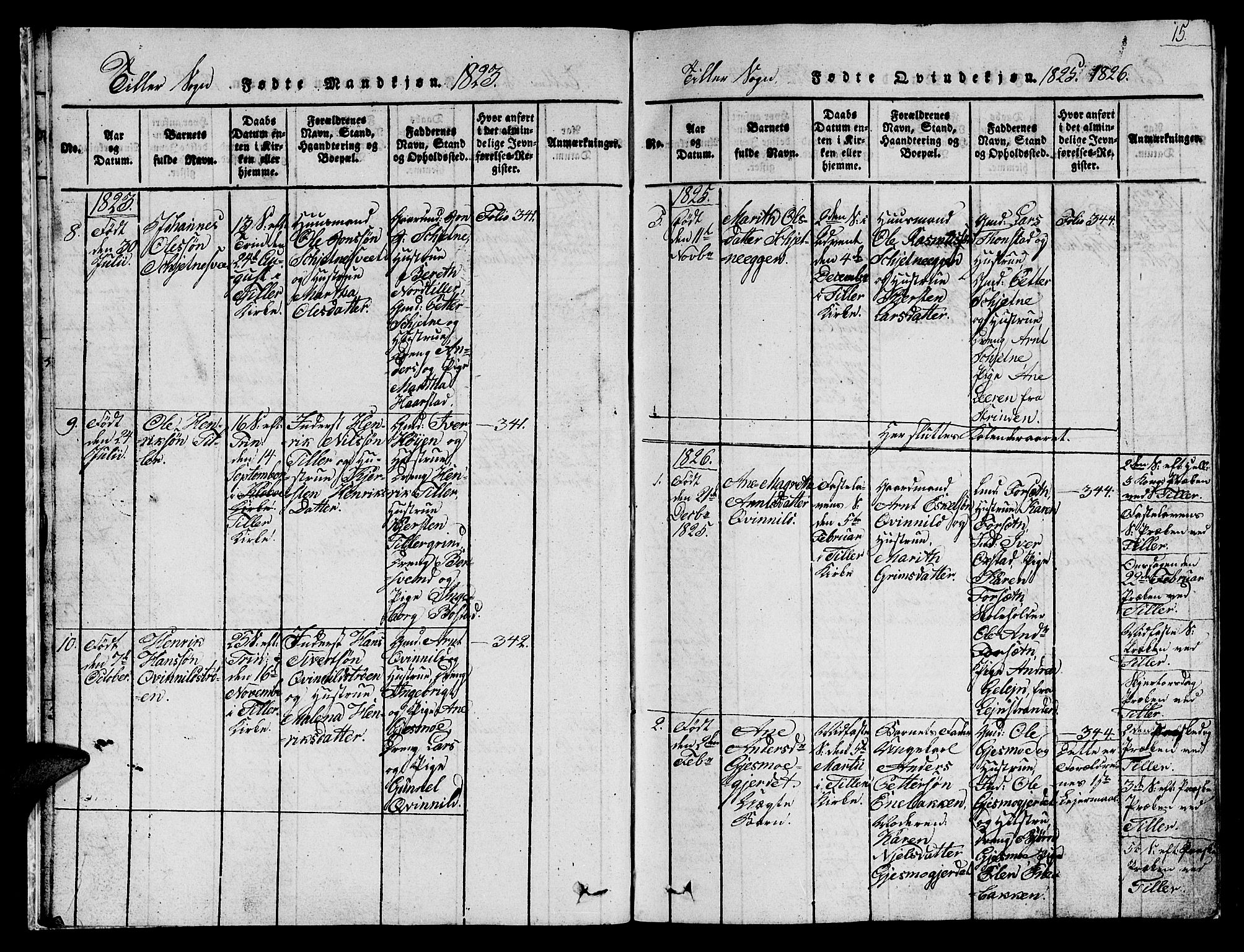 Ministerialprotokoller, klokkerbøker og fødselsregistre - Sør-Trøndelag, SAT/A-1456/621/L0458: Parish register (copy) no. 621C01, 1816-1865, p. 15