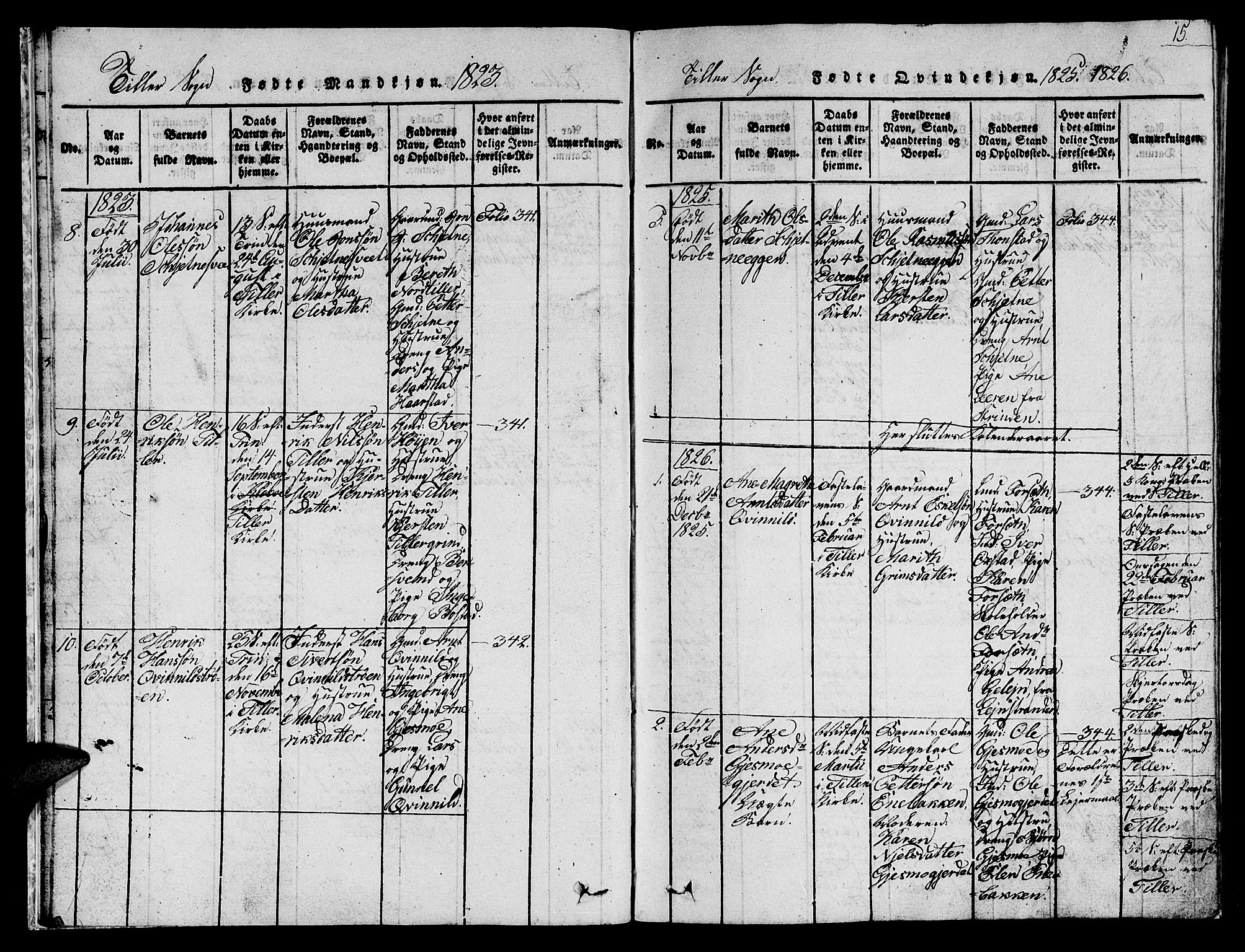 Ministerialprotokoller, klokkerbøker og fødselsregistre - Sør-Trøndelag, AV/SAT-A-1456/621/L0458: Parish register (copy) no. 621C01, 1816-1865, p. 15