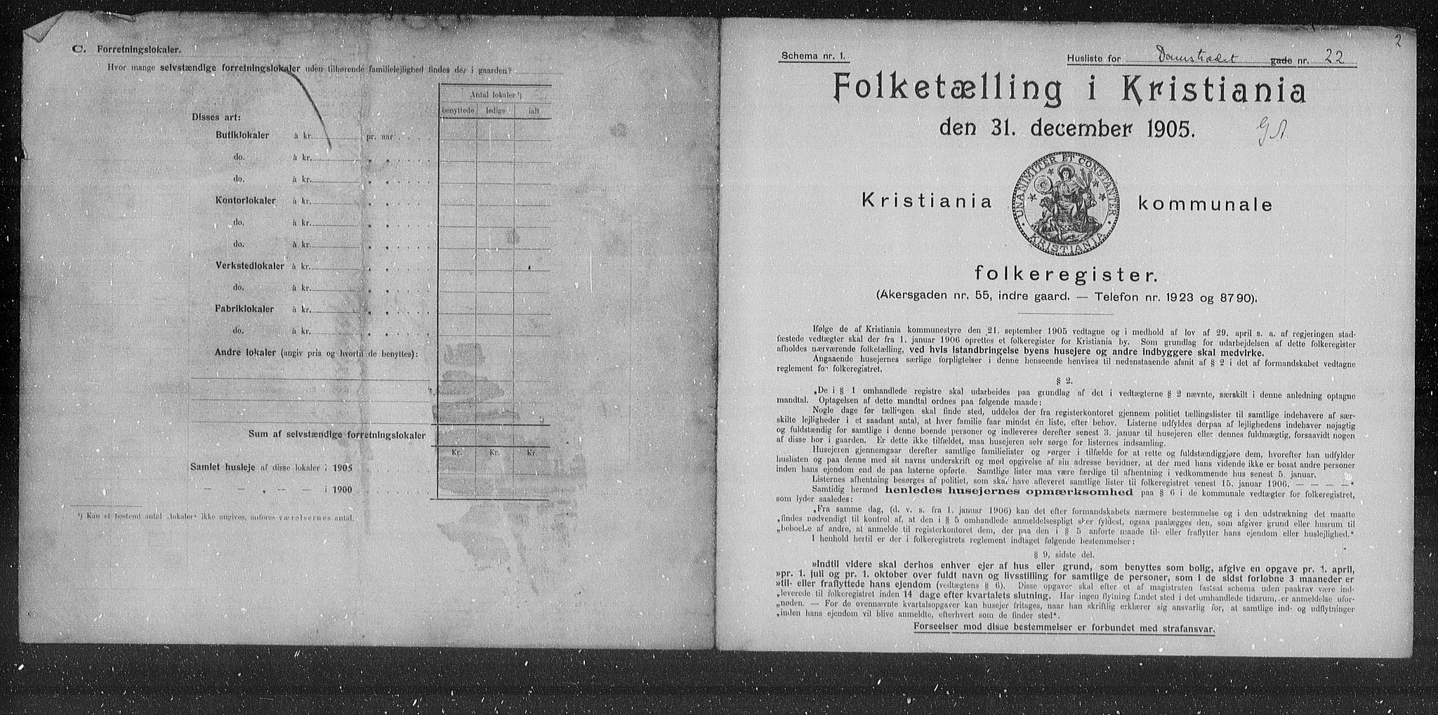 OBA, Municipal Census 1905 for Kristiania, 1905, p. 7570