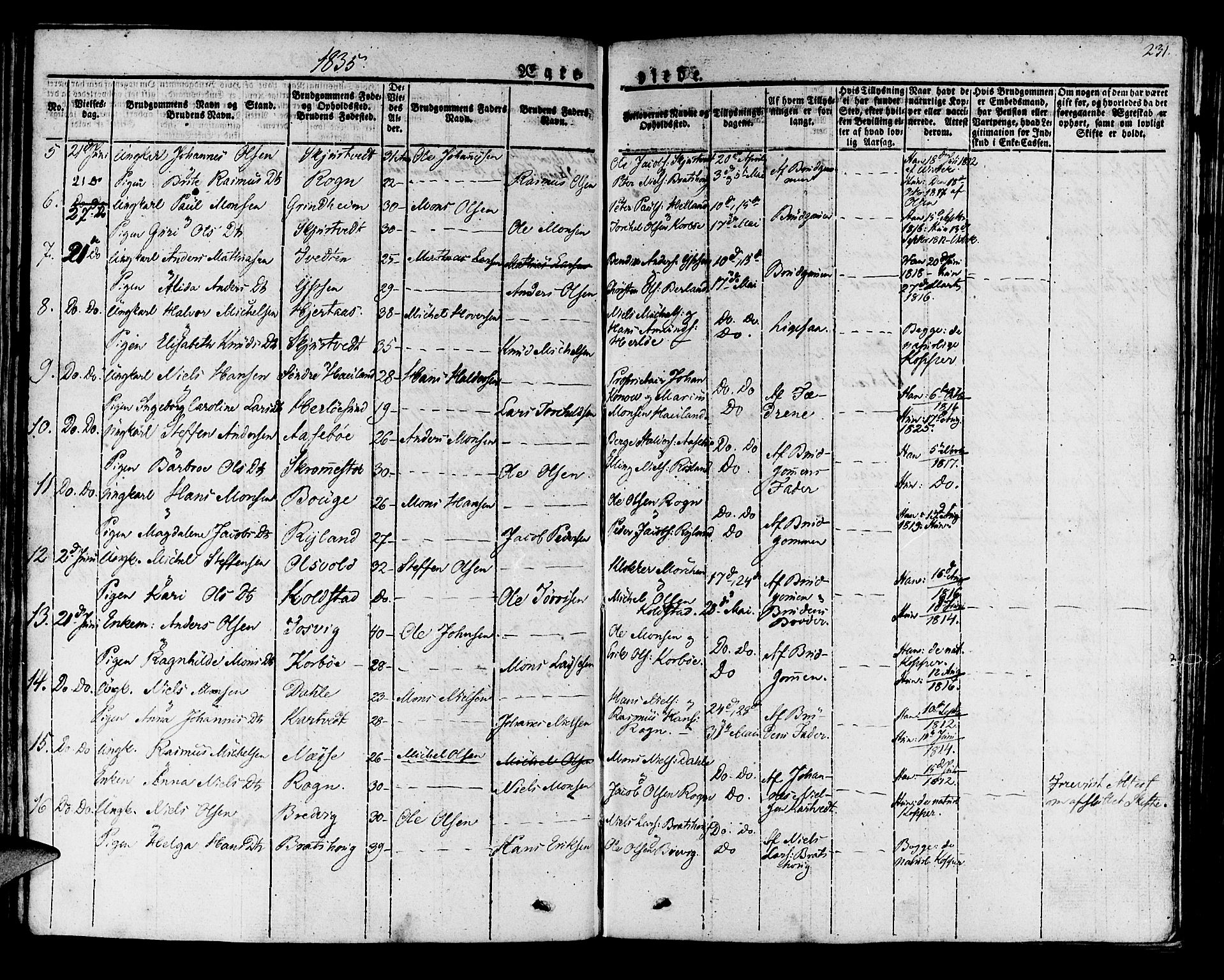Manger sokneprestembete, SAB/A-76801/H/Haa: Parish register (official) no. A 4, 1824-1838, p. 231