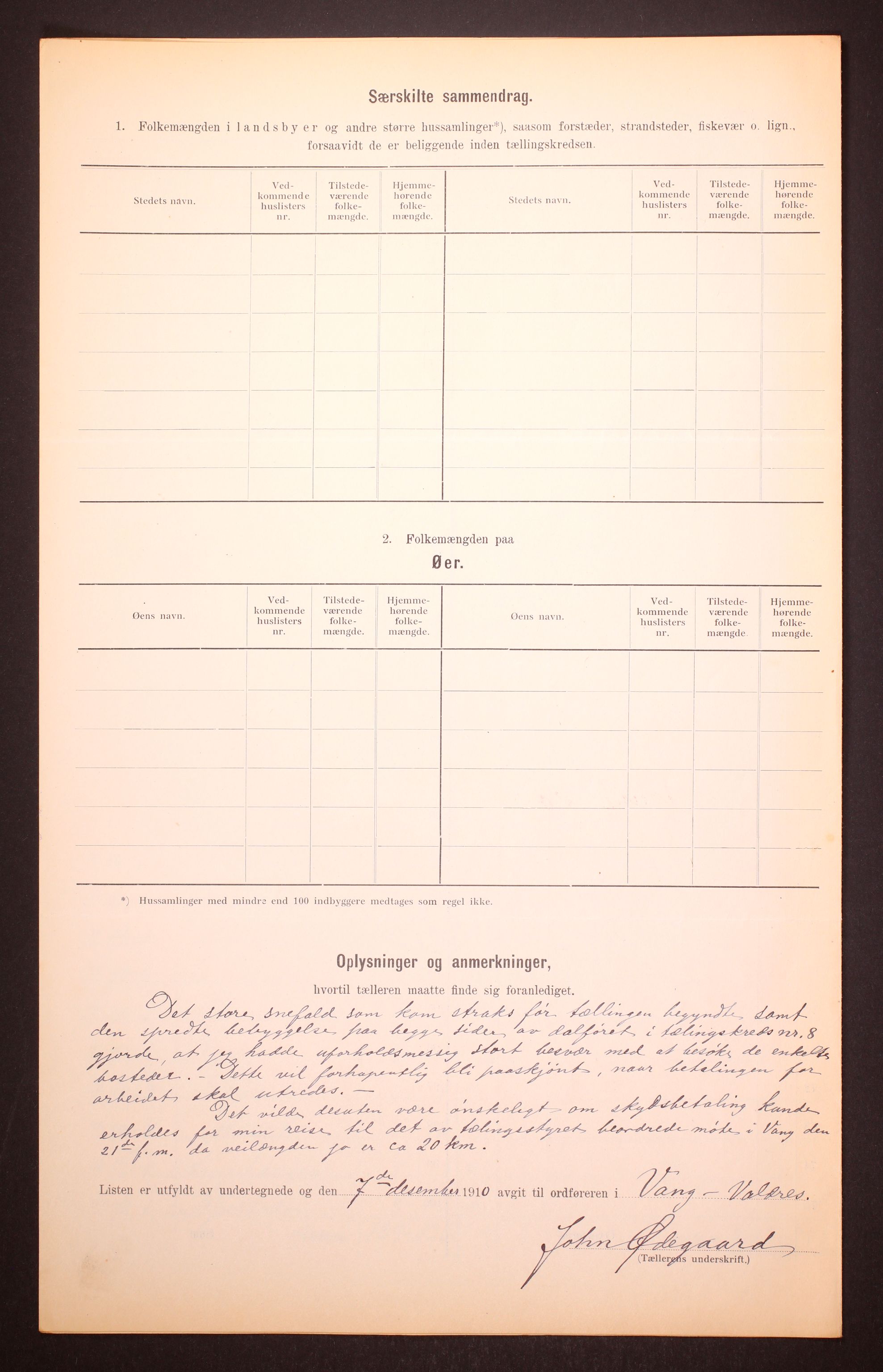 RA, 1910 census for Vang, 1910, p. 27