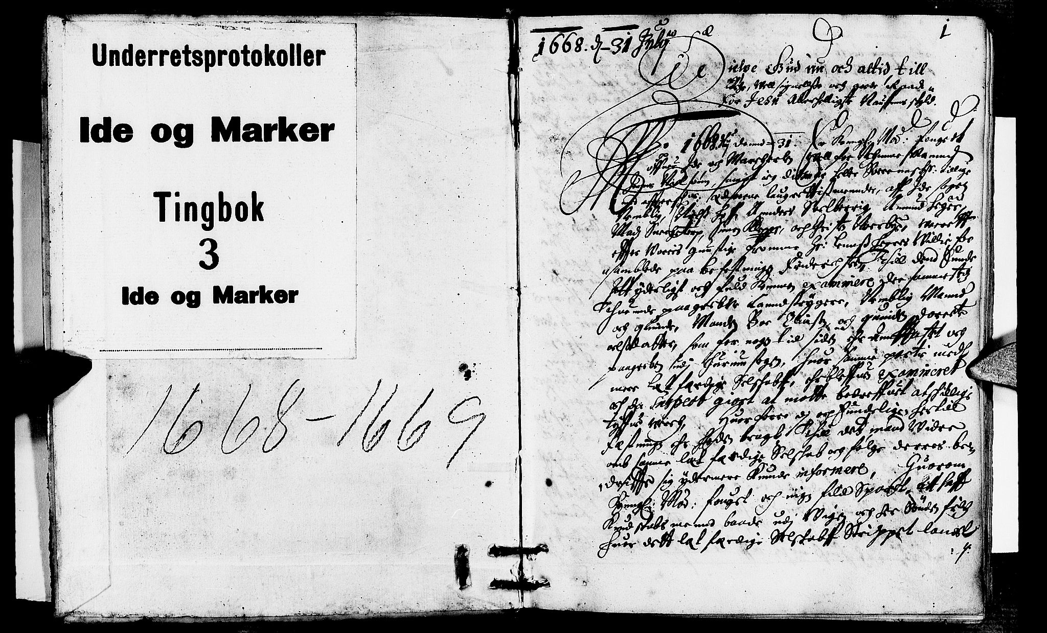 Idd og Marker sorenskriveri, AV/SAO-A-10283/F/Fb/L0011: Tingbok, 1668-1669, p. 0b-1a