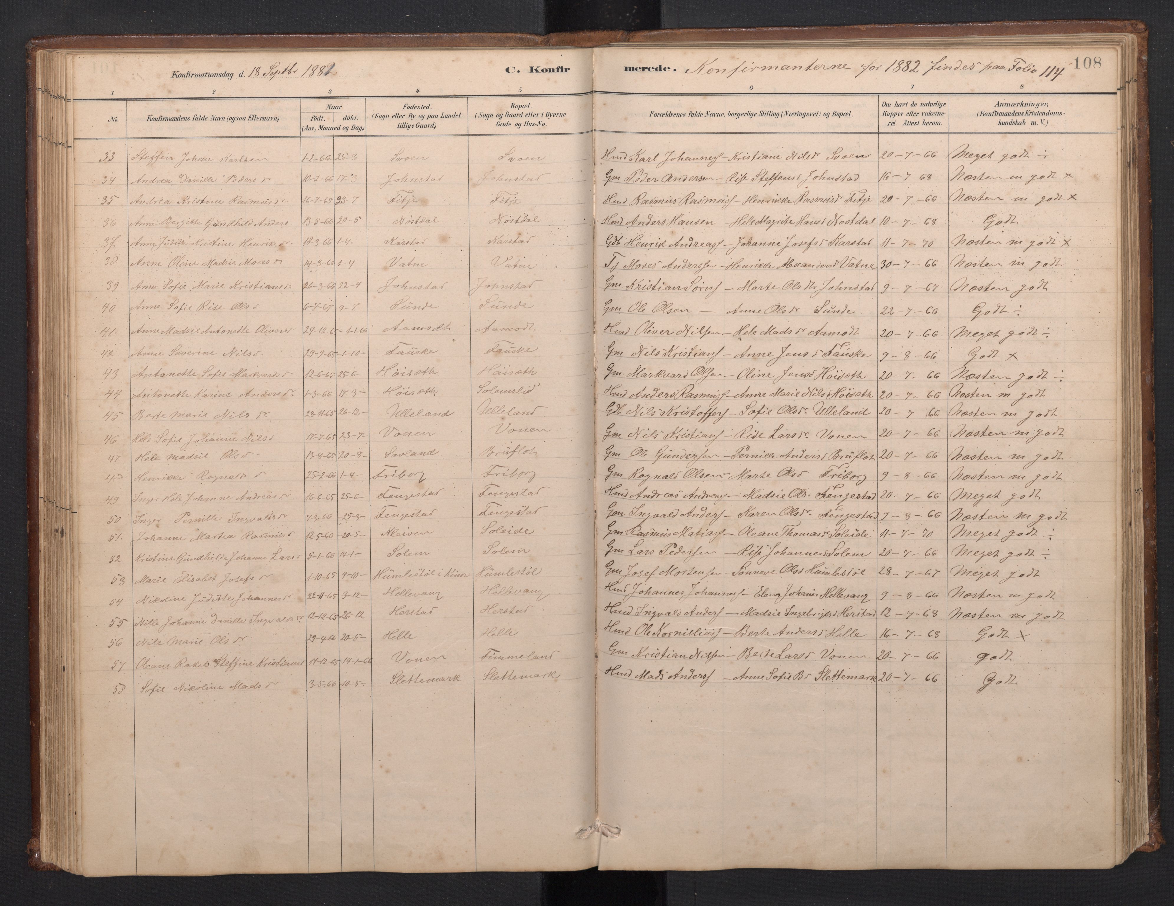 Førde sokneprestembete, SAB/A-79901/H/Hab/Habd/L0003: Parish register (copy) no. D 3, 1881-1897, p. 107b-108a