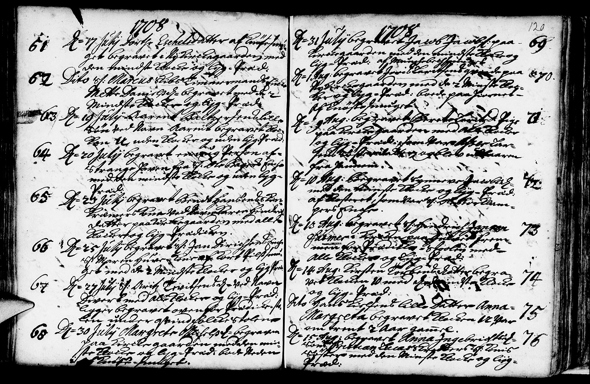 Nykirken Sokneprestembete, AV/SAB-A-77101/H/Haa/L0009: Parish register (official) no. A 9, 1689-1759, p. 120